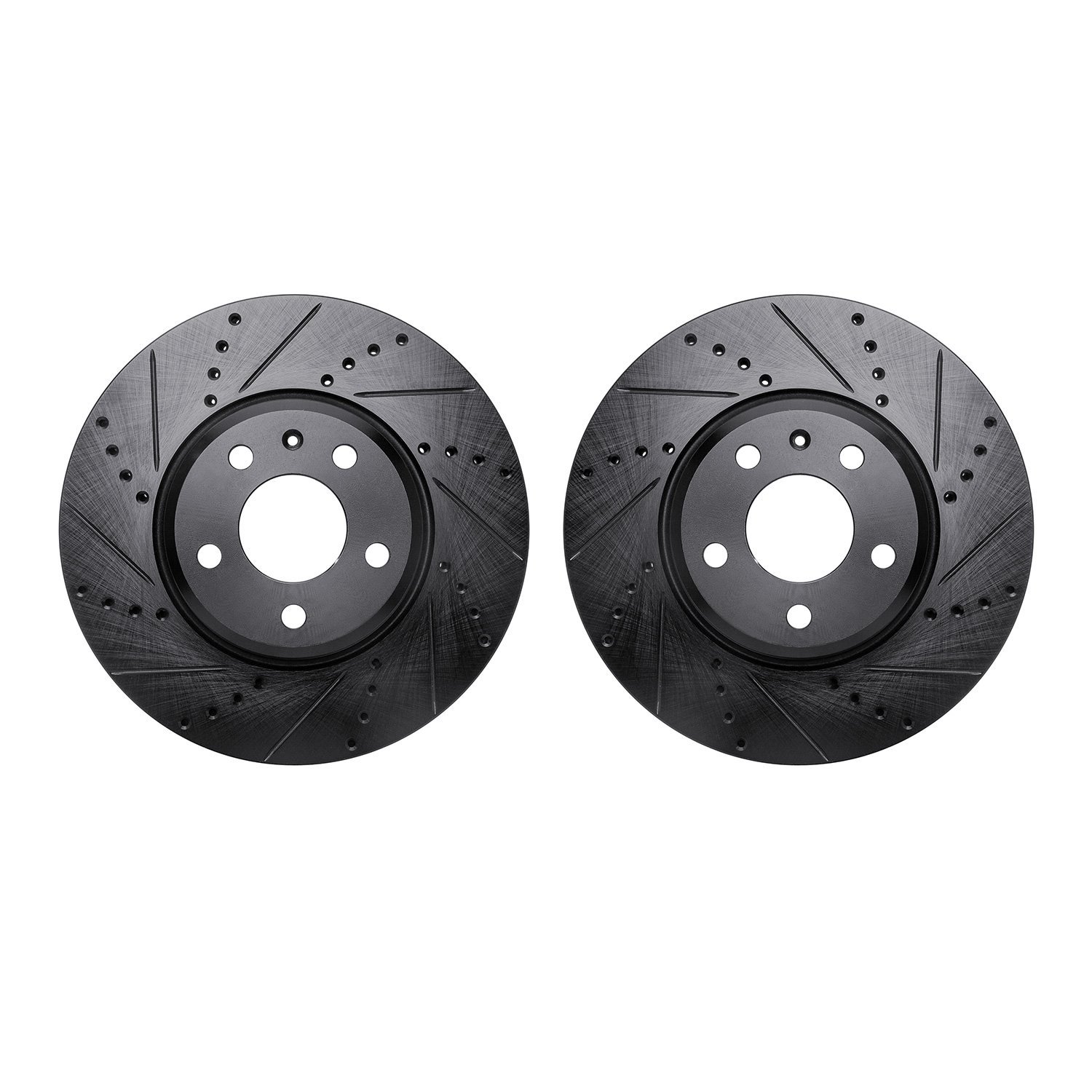 8002-73013 Drilled/Slotted Brake Rotors [Black], Fits Select Audi/Volkswagen, Position: Front