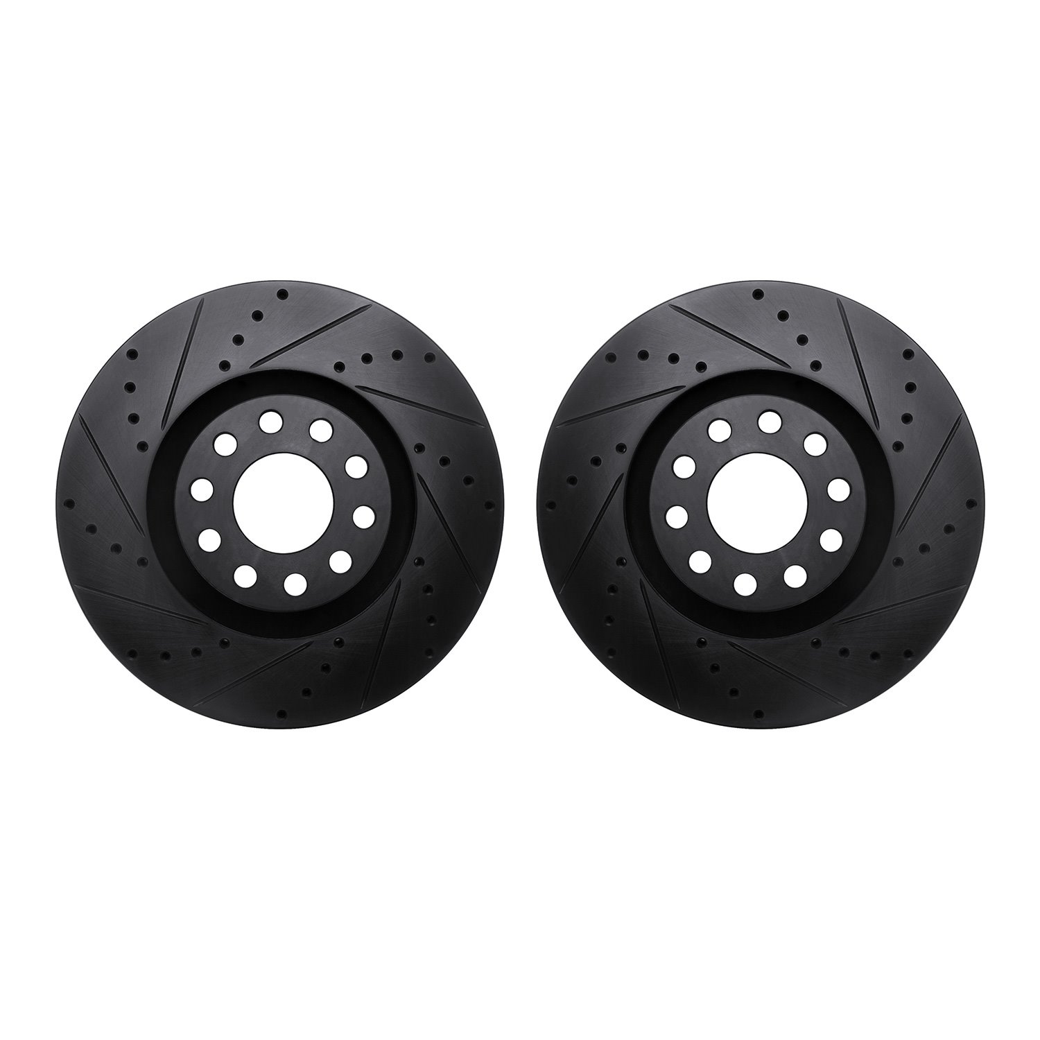 8002-73024 Drilled/Slotted Brake Rotors [Black], 2000-2003 Audi/Volkswagen, Position: Front