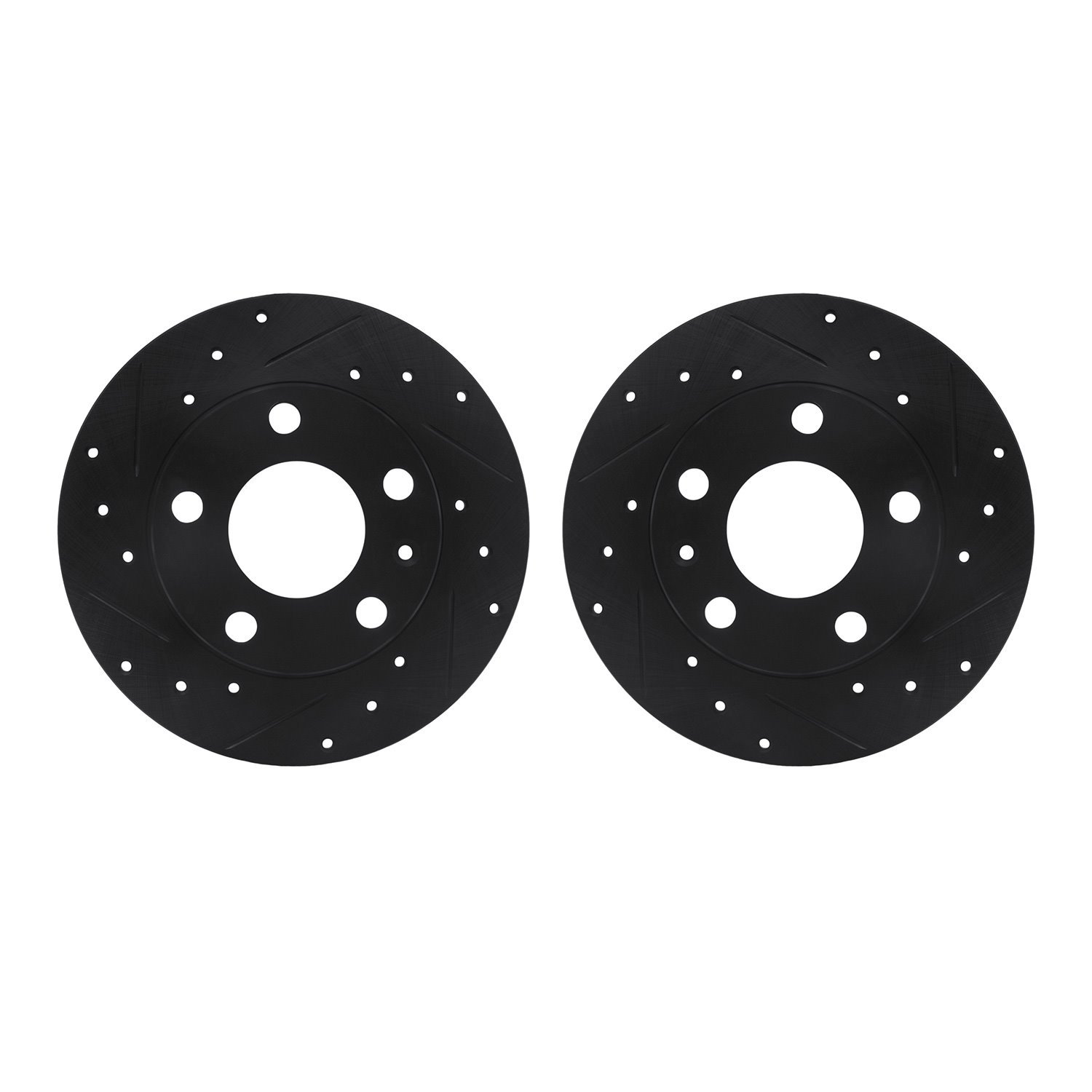 8002-73049 Drilled/Slotted Brake Rotors [Black], 2002-2006 Audi/Volkswagen, Position: Rear