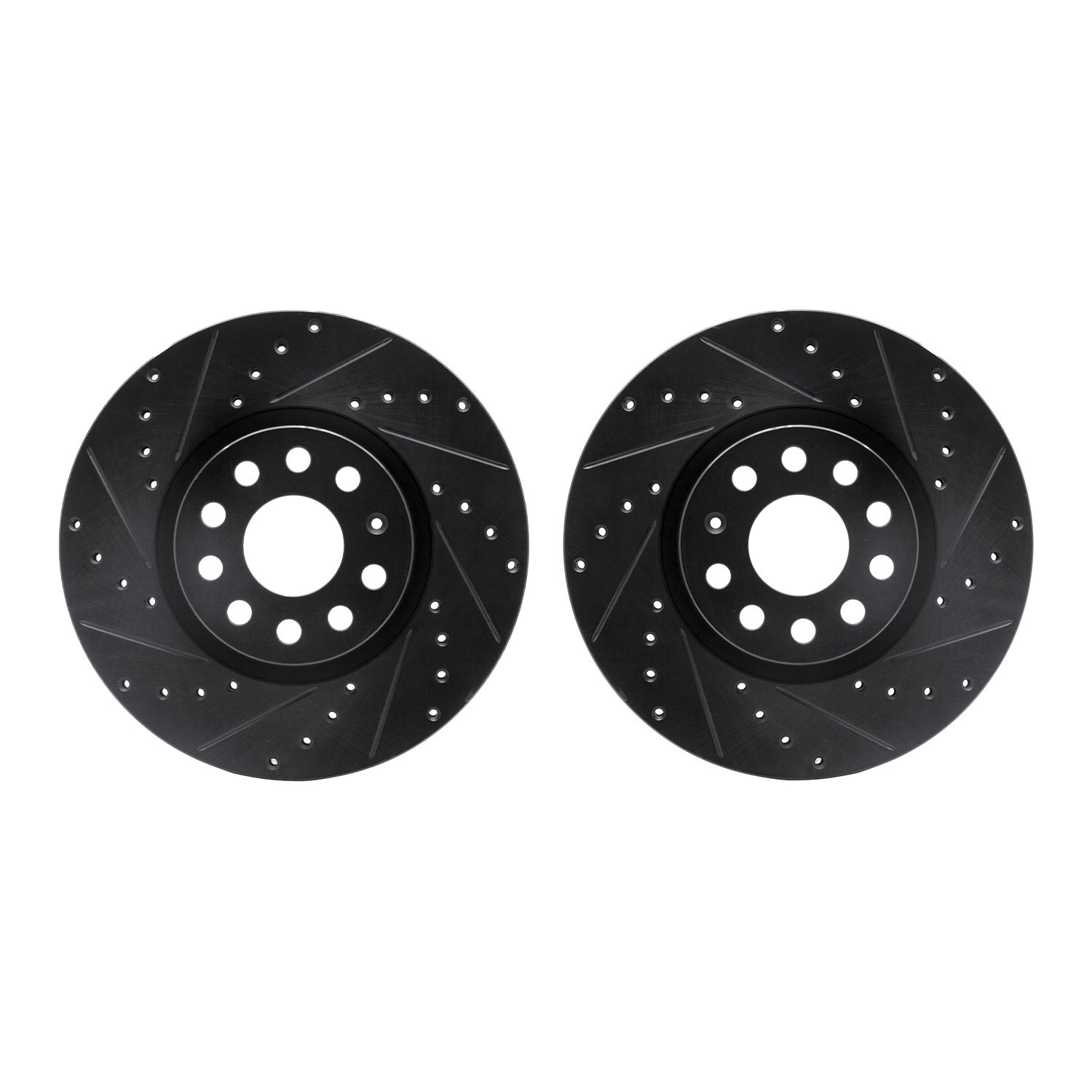 Drilled/Slotted Brake Rotors [Black], Fits Select Multiple