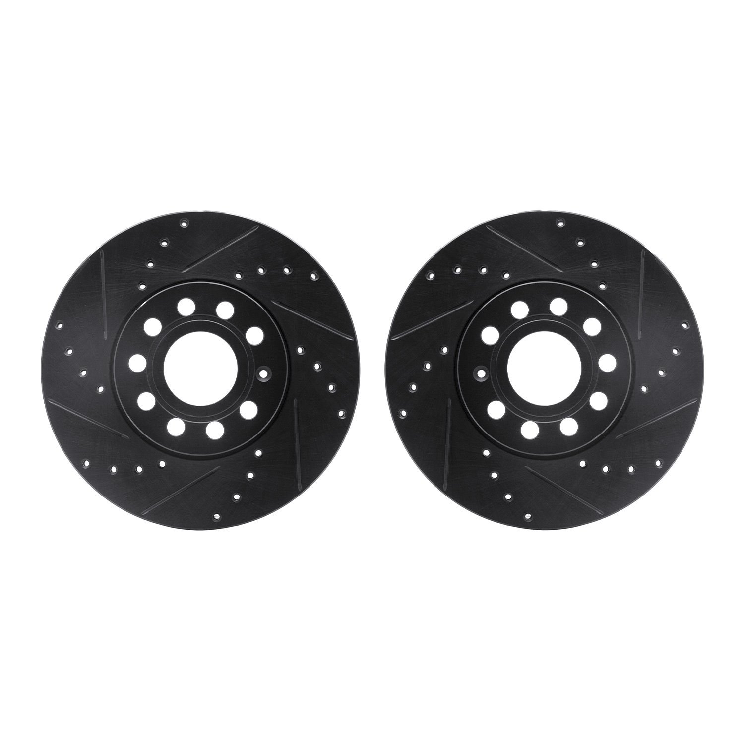 8002-74004 Drilled/Slotted Brake Rotors [Black], Fits Select Audi/Volkswagen, Position: Front