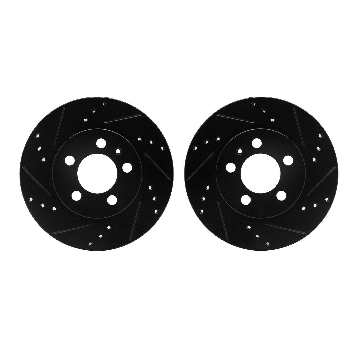 8002-74047 Drilled/Slotted Brake Rotors [Black], 2000-2006 Audi/Volkswagen, Position: Rear