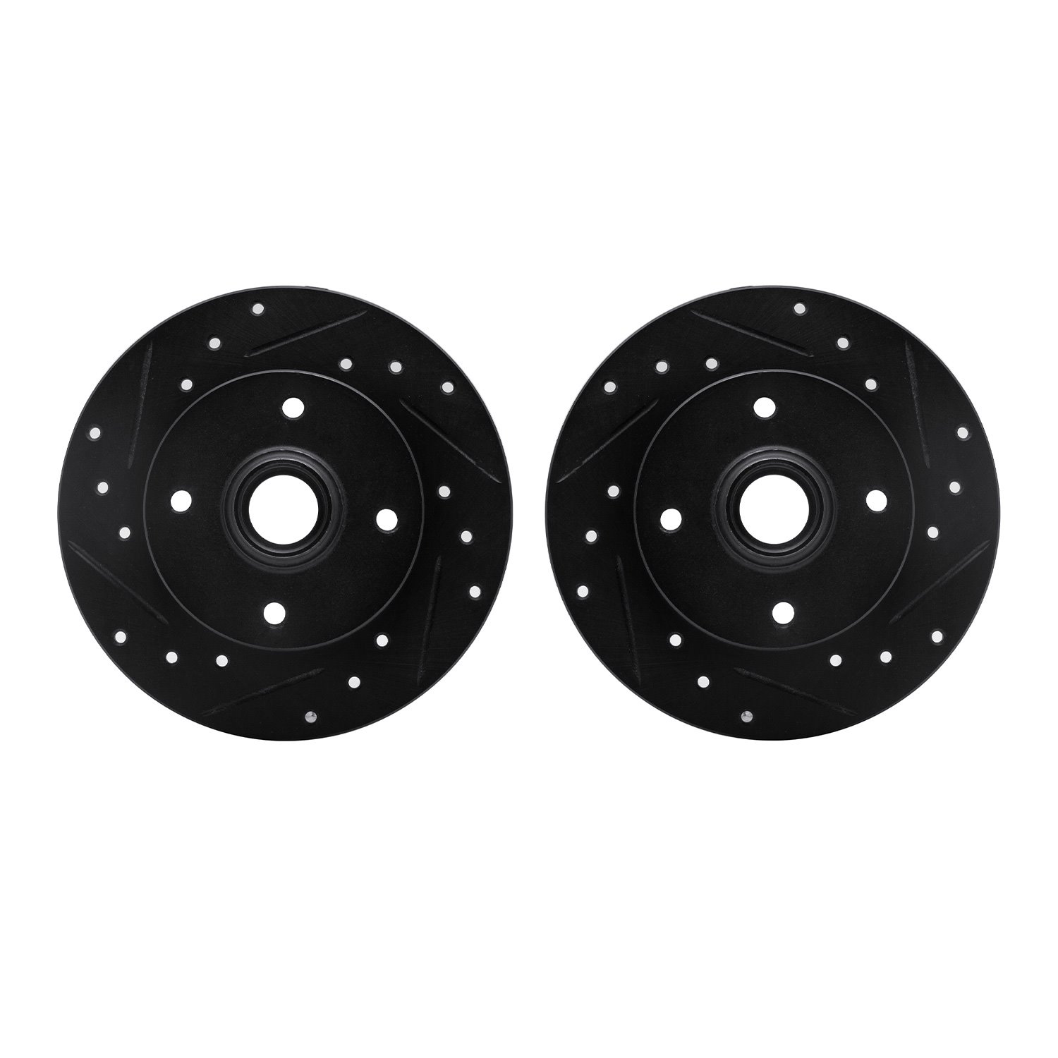 8002-74048 Drilled/Slotted Brake Rotors [Black], 1985-2002 Audi/Volkswagen, Position: Rear