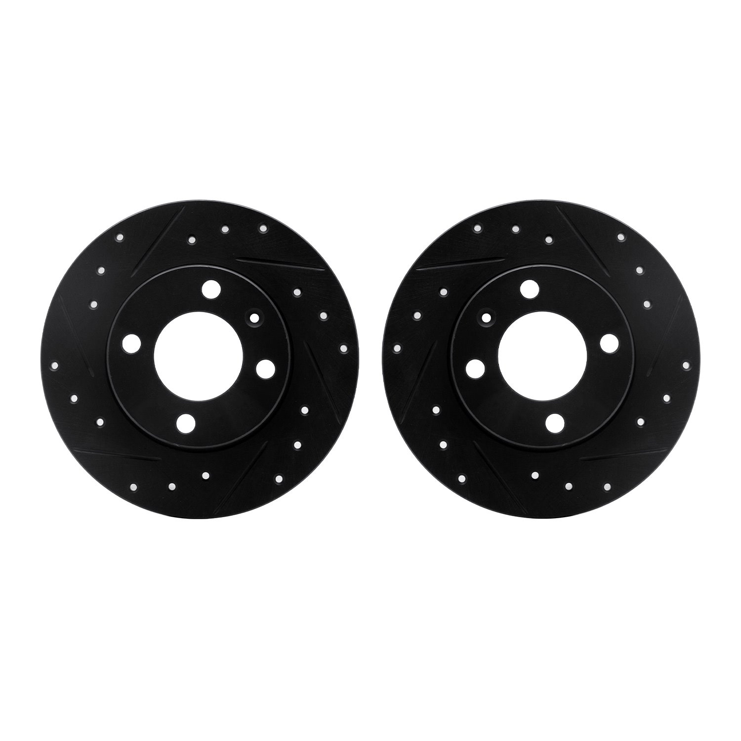 8002-74053 Drilled/Slotted Brake Rotors [Black], 1986-1993 Audi/Volkswagen, Position: Rear