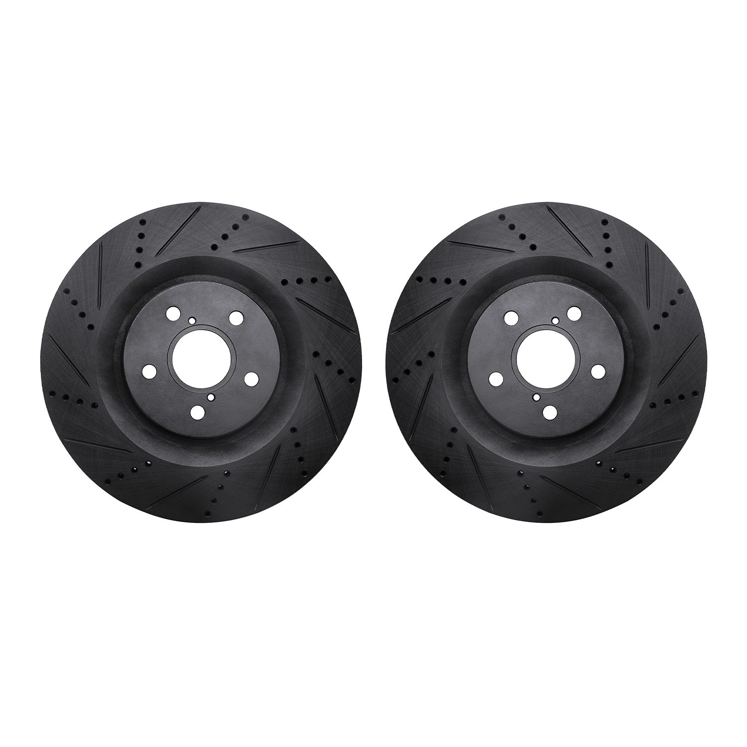 8002-75001 Drilled/Slotted Brake Rotors [Black], 2013-2020 Lexus/Toyota/Scion, Position: Front