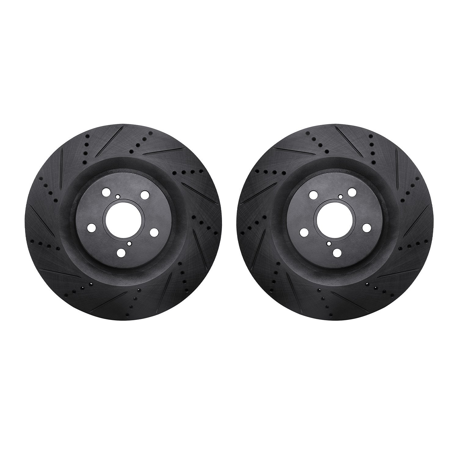 8002-75001 Drilled/Slotted Brake Rotors [Black], 2013-2020 Lexus/Toyota/Scion, Position: Front