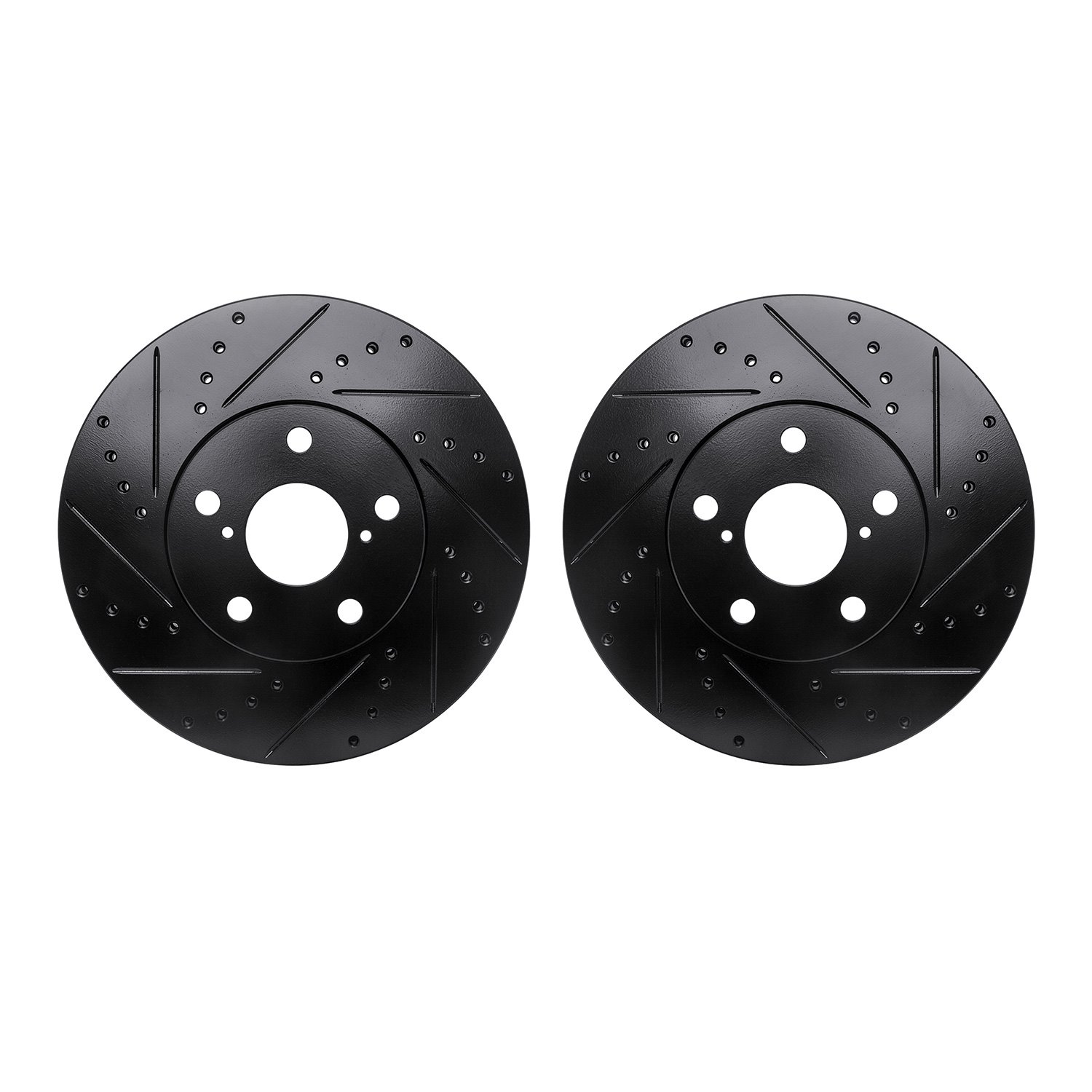 8002-75003 Drilled/Slotted Brake Rotors [Black], 1992-2010 Lexus/Toyota/Scion, Position: Front
