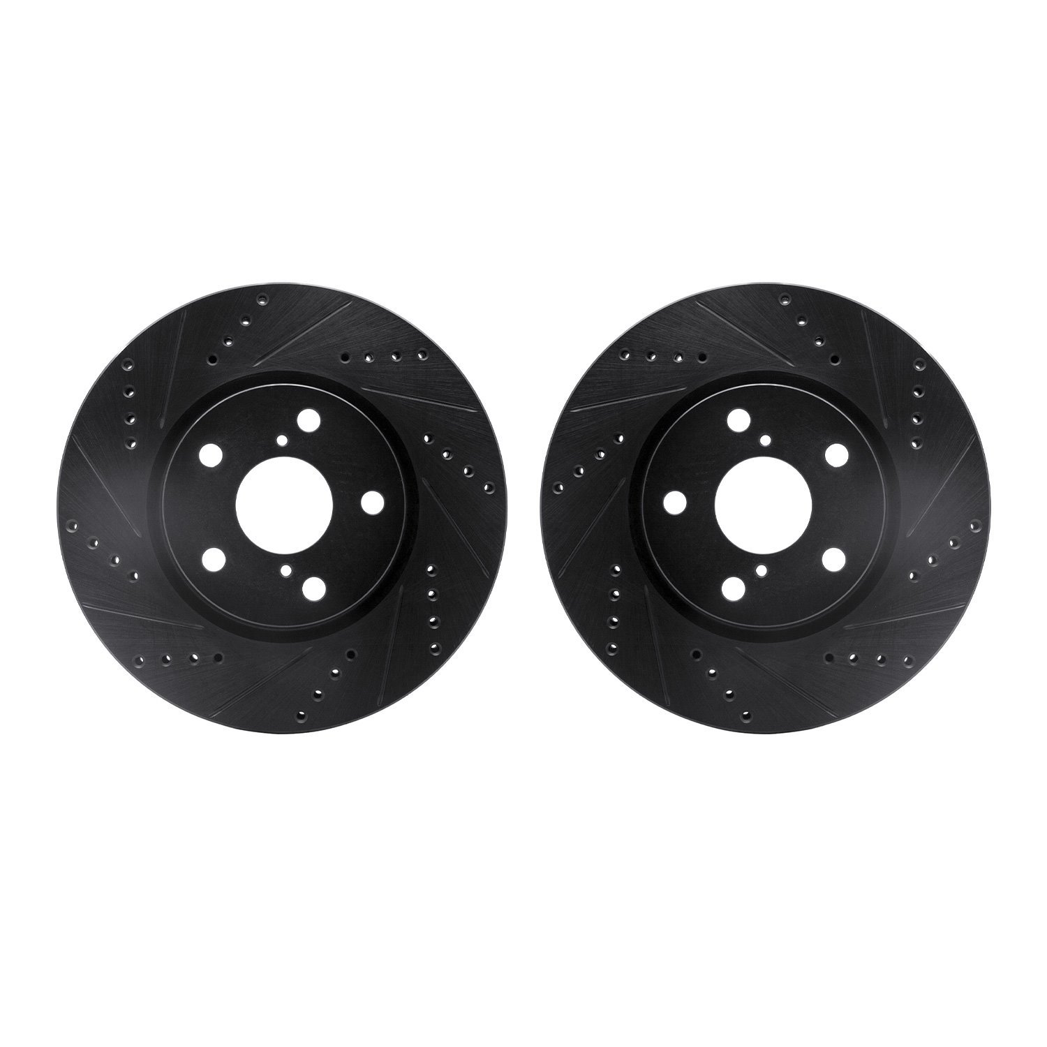 8002-75004 Drilled/Slotted Brake Rotors [Black], 2006-2015 Lexus/Toyota/Scion, Position: Front