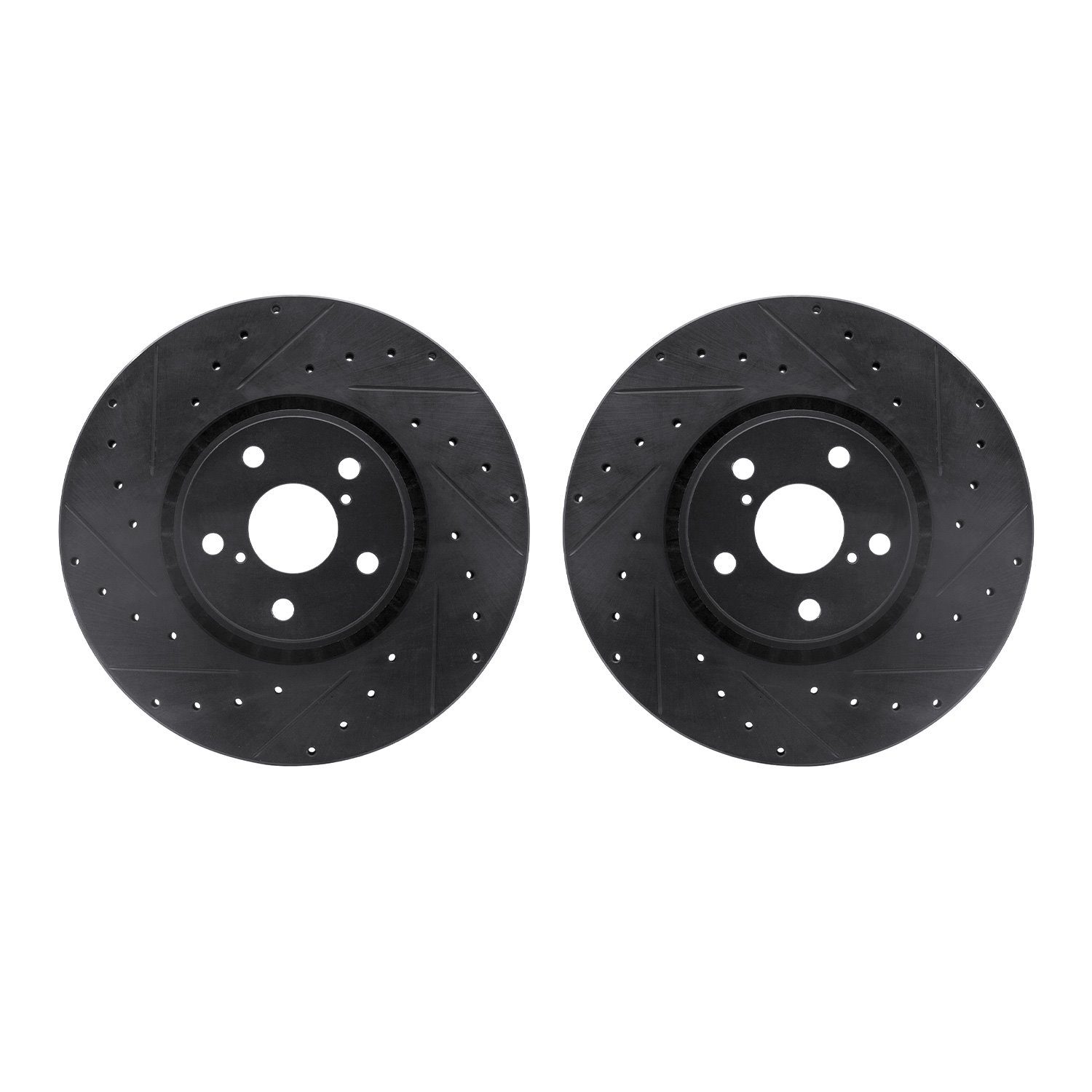 8002-75005 Drilled/Slotted Brake Rotors [Black], 2007-2011 Lexus/Toyota/Scion, Position: Front