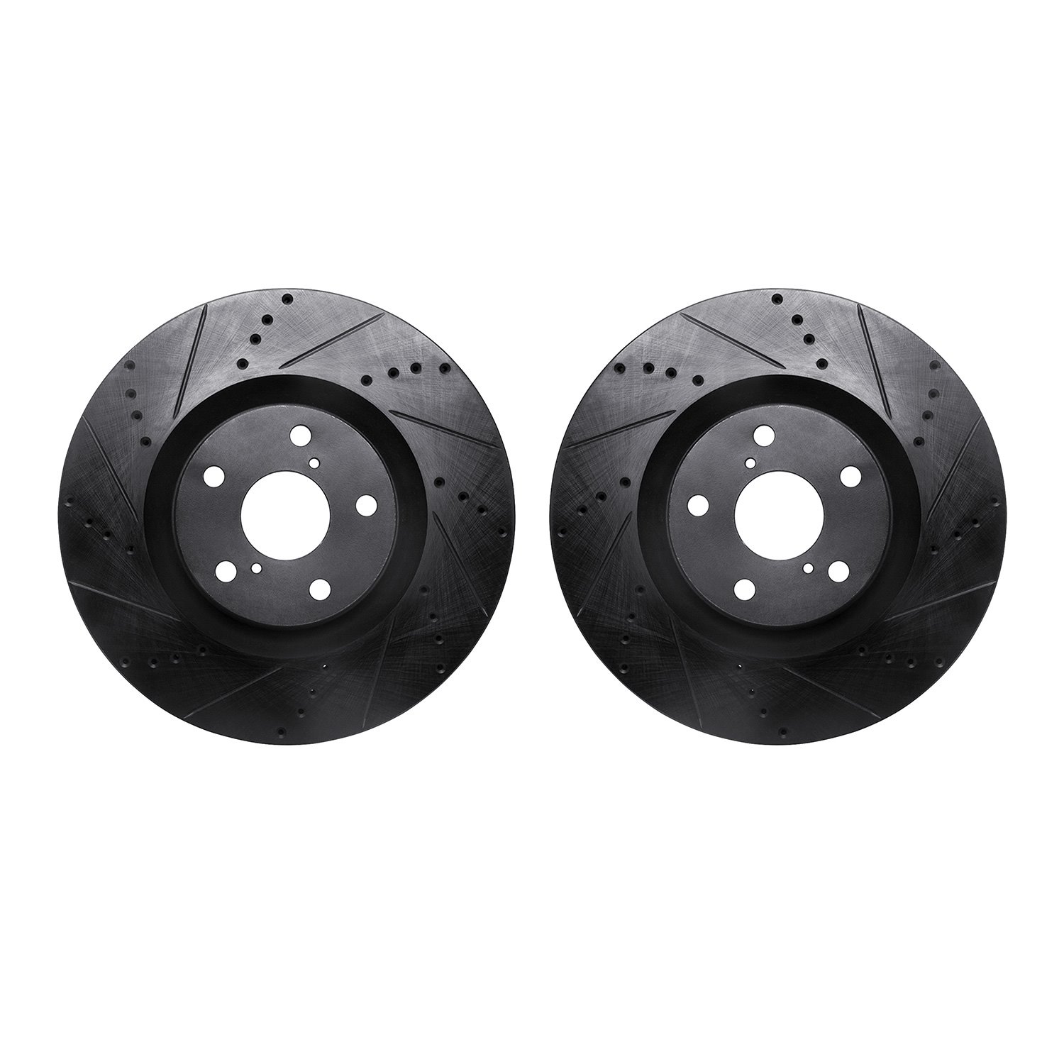 8002-75007 Drilled/Slotted Brake Rotors [Black], 2009-2011 Lexus/Toyota/Scion, Position: Front