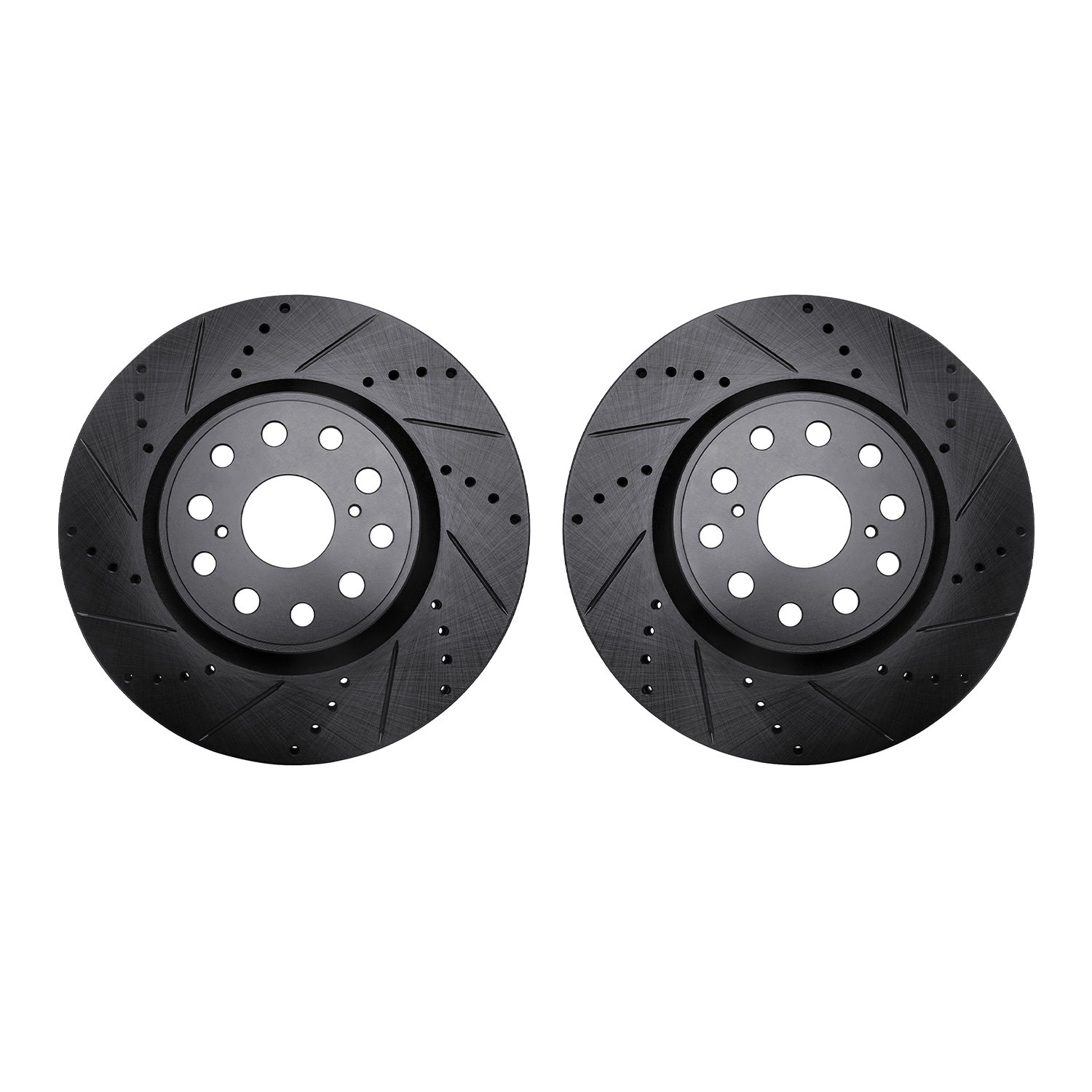8002-75016 Drilled/Slotted Brake Rotors [Black], Fits Select Lexus/Toyota/Scion, Position: Front