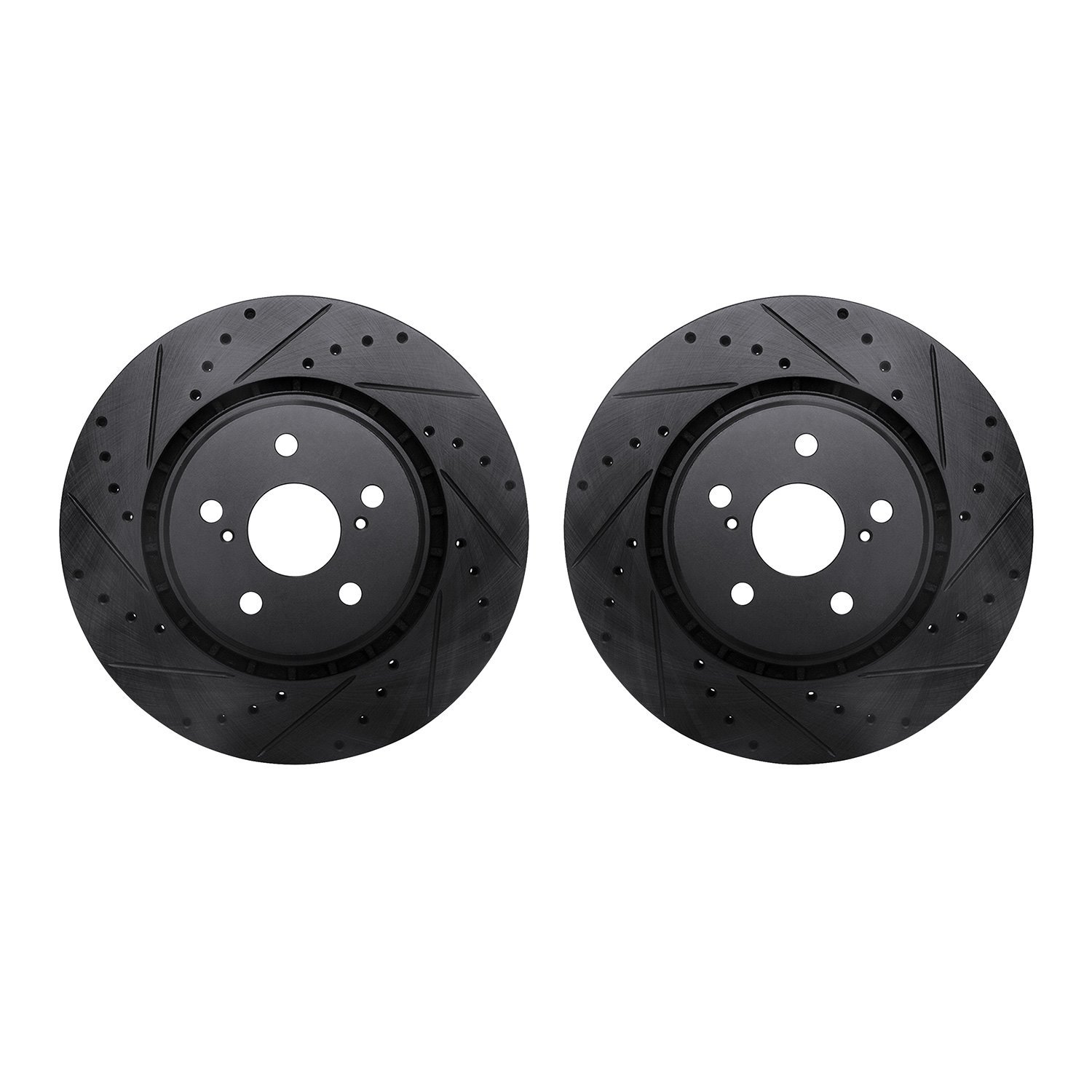 8002-75018 Drilled/Slotted Brake Rotors [Black], Fits Select Lexus/Toyota/Scion, Position: Front