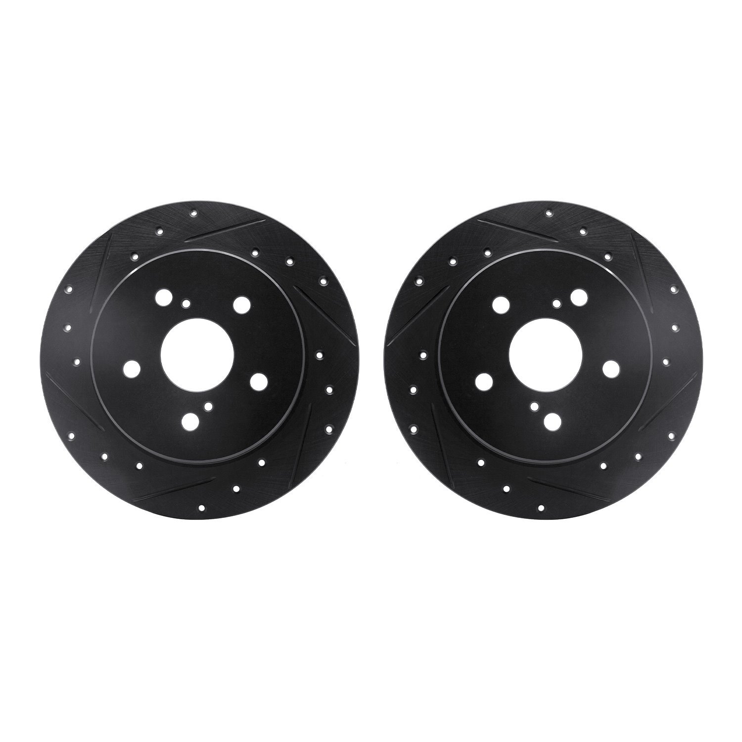 8002-75021 Drilled/Slotted Brake Rotors [Black], Fits Select Lexus/Toyota/Scion, Position: Rear