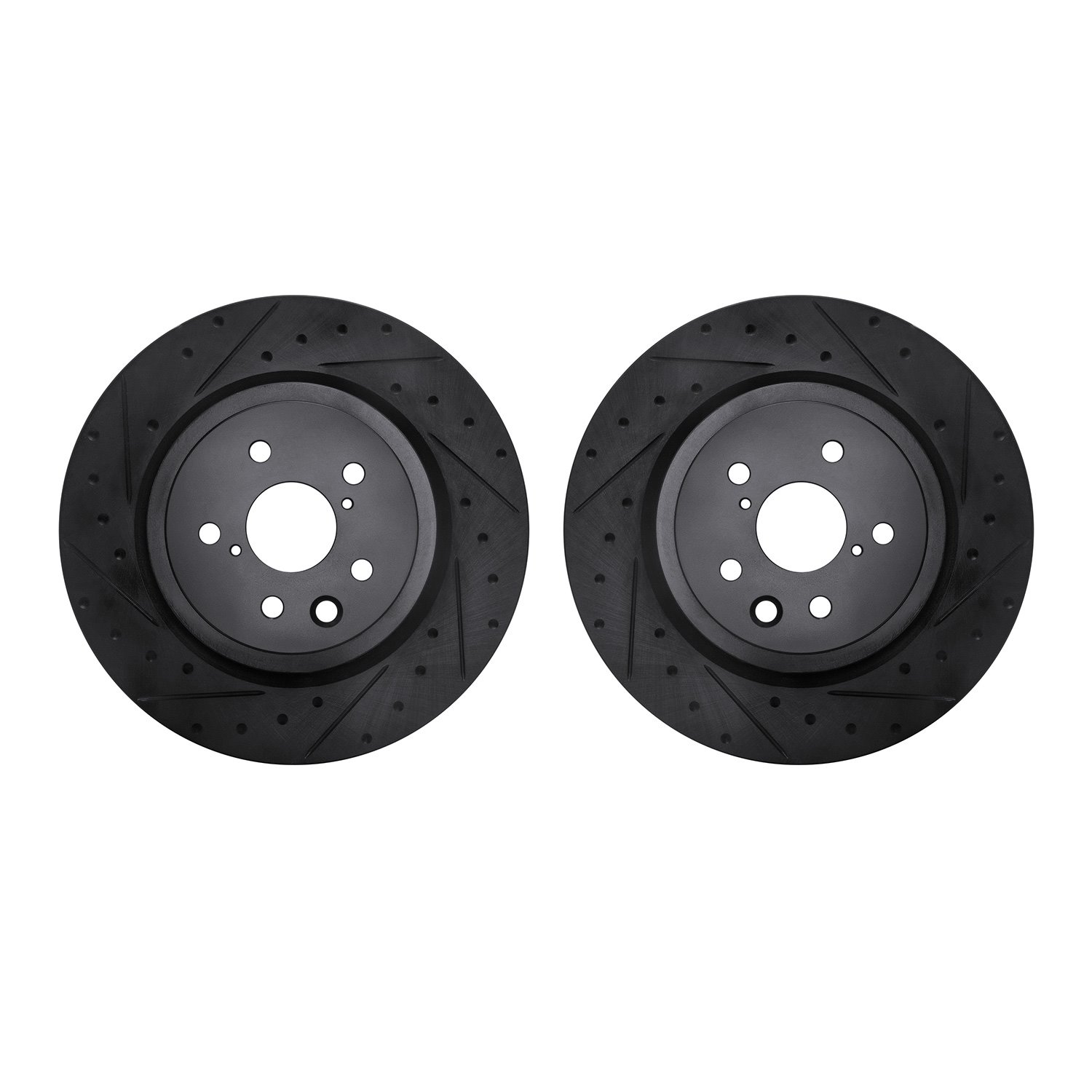 8002-75022 Drilled/Slotted Brake Rotors [Black], Fits Select Lexus/Toyota/Scion, Position: Rear