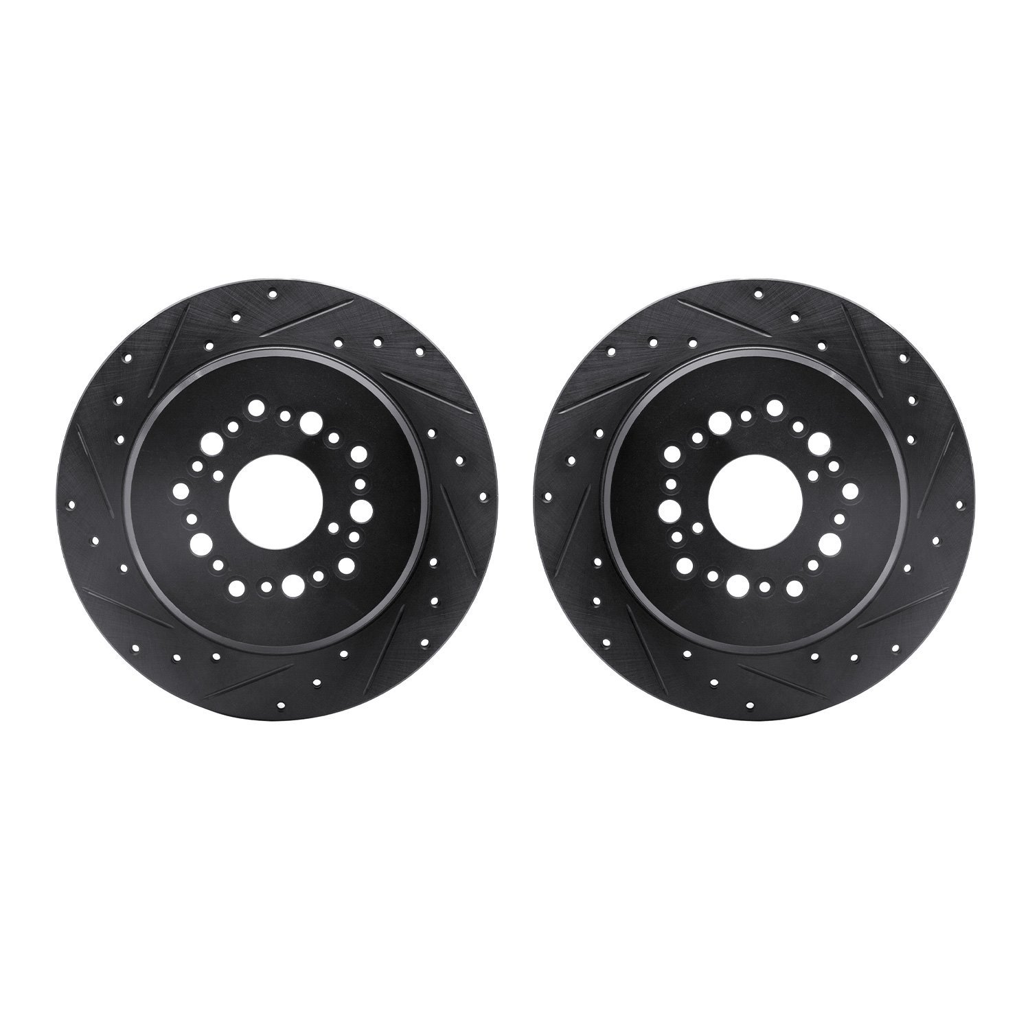 8002-75024 Drilled/Slotted Brake Rotors [Black], 1992-2000 Lexus/Toyota/Scion, Position: Rear