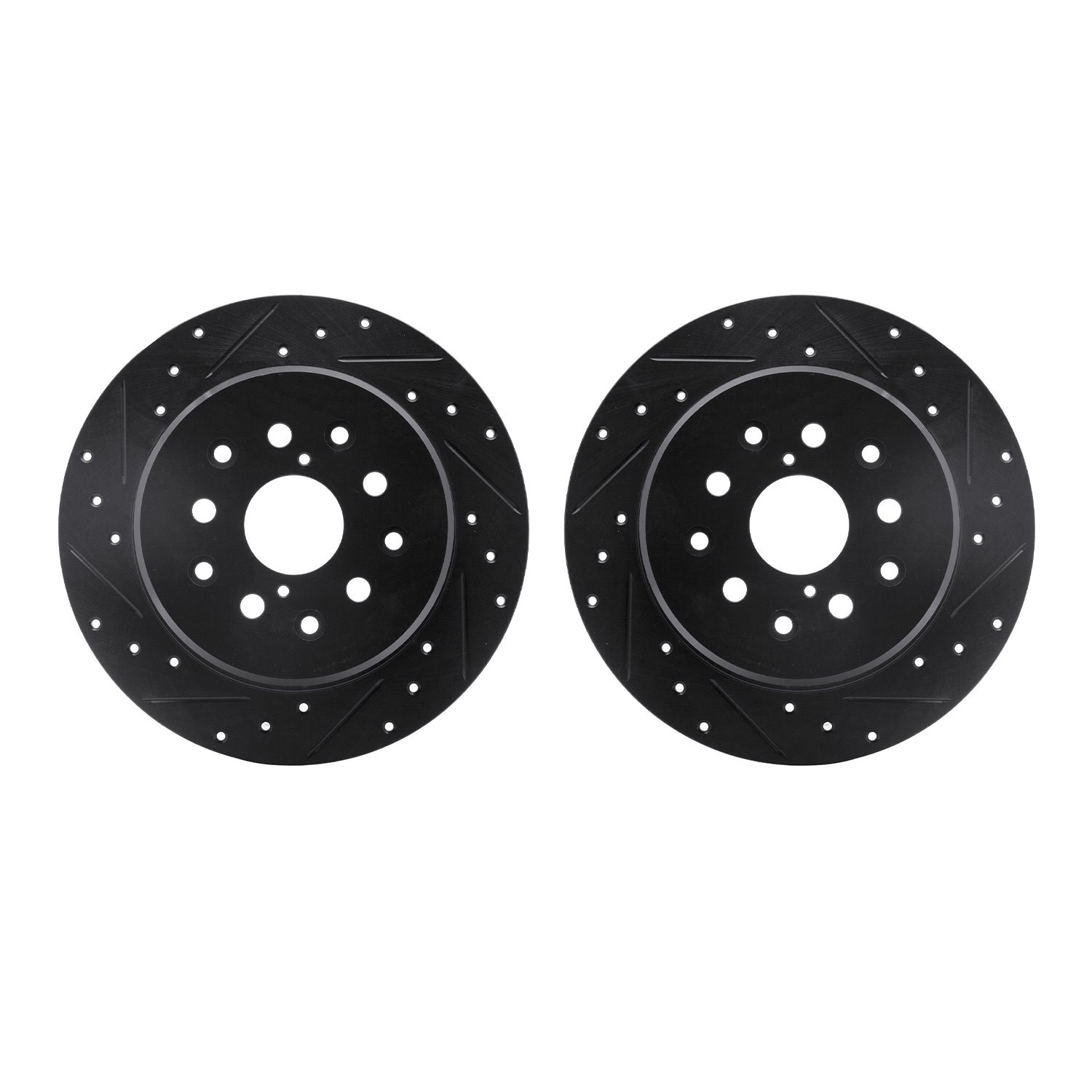 8002-75025 Drilled/Slotted Brake Rotors [Black], 1998-2010 Lexus/Toyota/Scion, Position: Rear