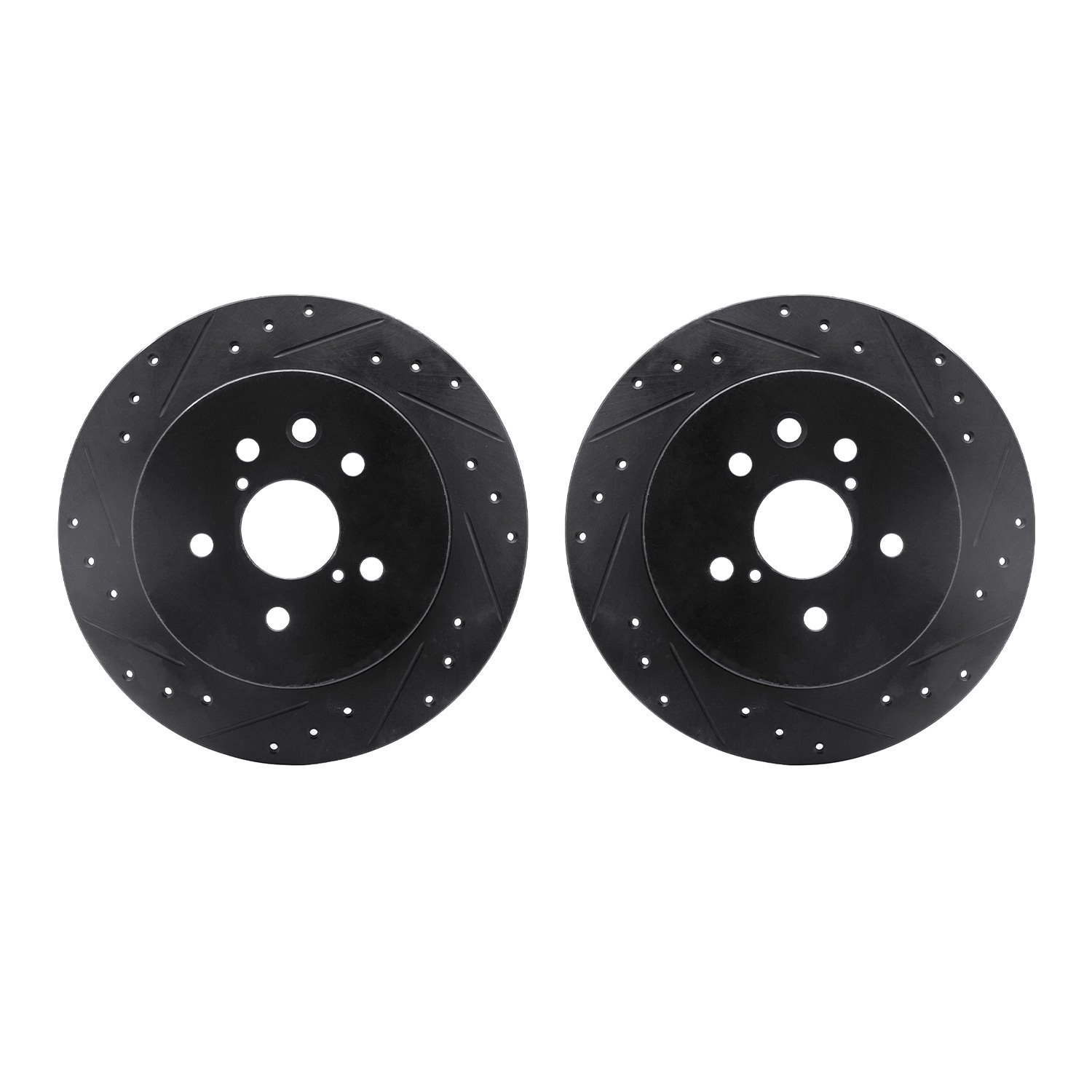 8002-75026 Drilled/Slotted Brake Rotors [Black], 2006-2015 Lexus/Toyota/Scion, Position: Rear