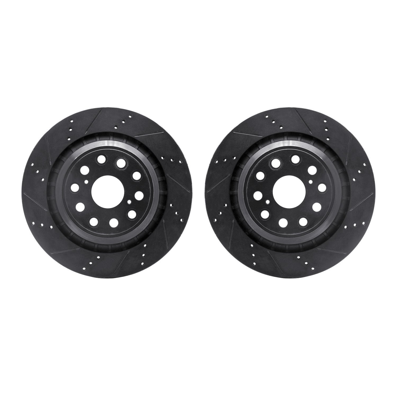 8002-75032 Drilled/Slotted Brake Rotors [Black], 2007-2021 Lexus/Toyota/Scion, Position: Rear