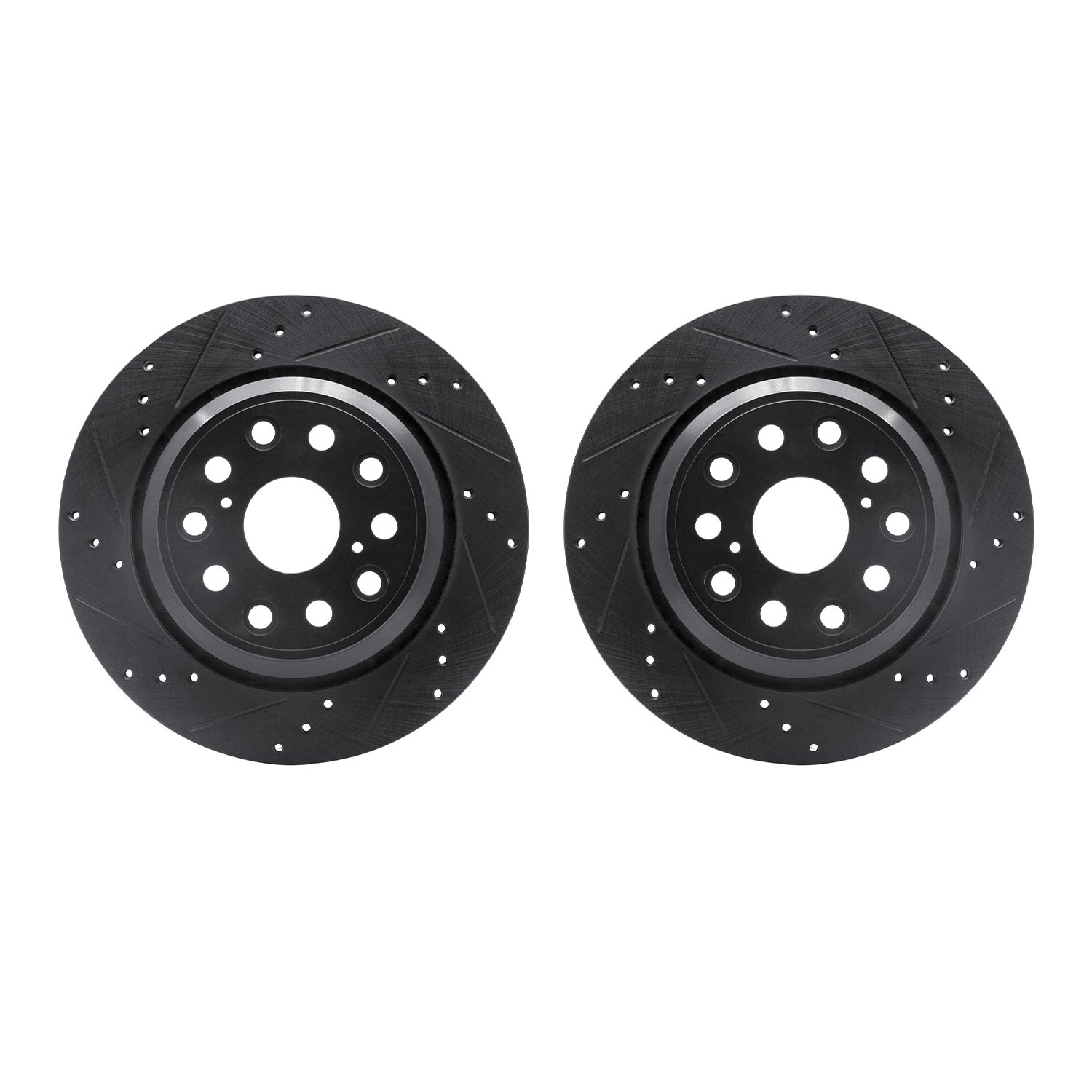 8002-75033 Drilled/Slotted Brake Rotors [Black], 2007-2017 Lexus/Toyota/Scion, Position: Rear