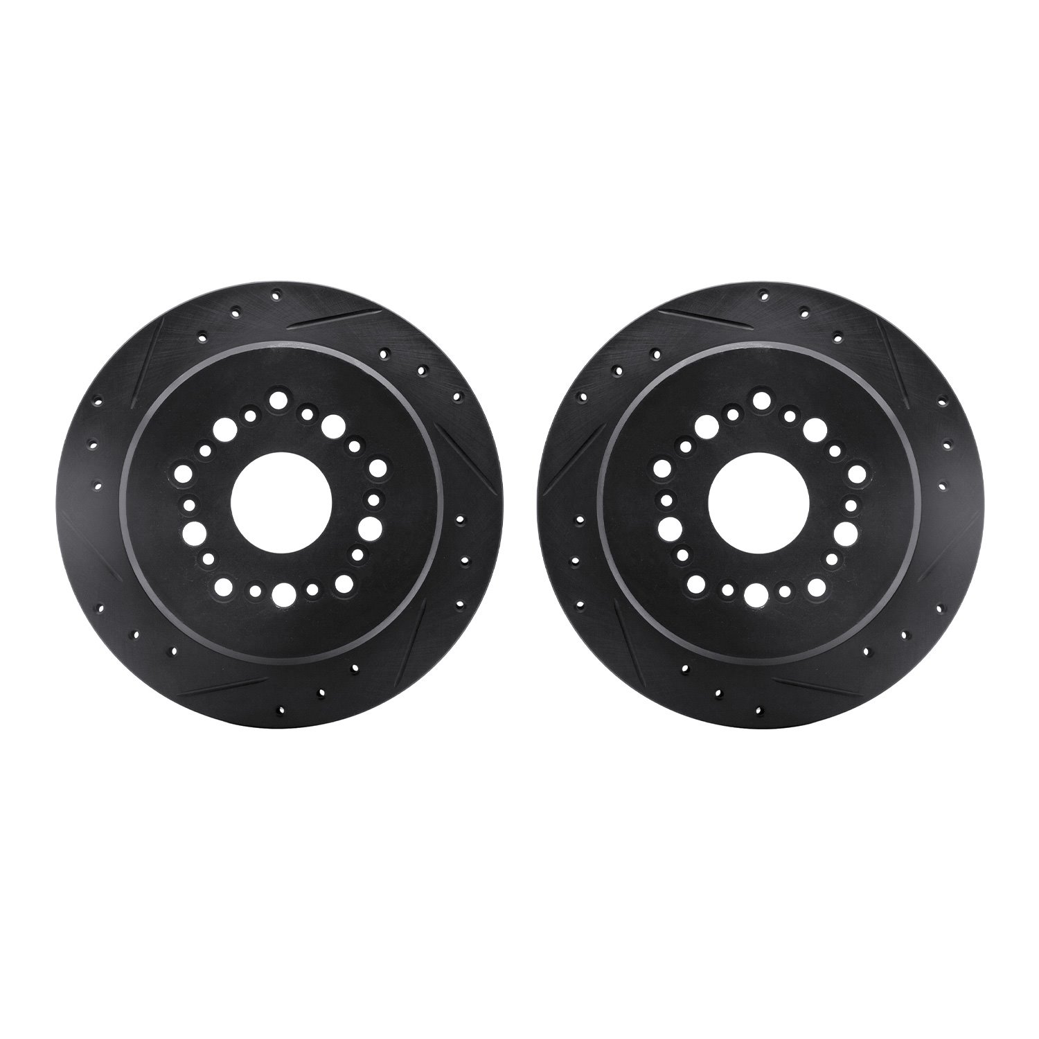 8002-75036 Drilled/Slotted Brake Rotors [Black], 1992-1998 Lexus/Toyota/Scion, Position: Rear