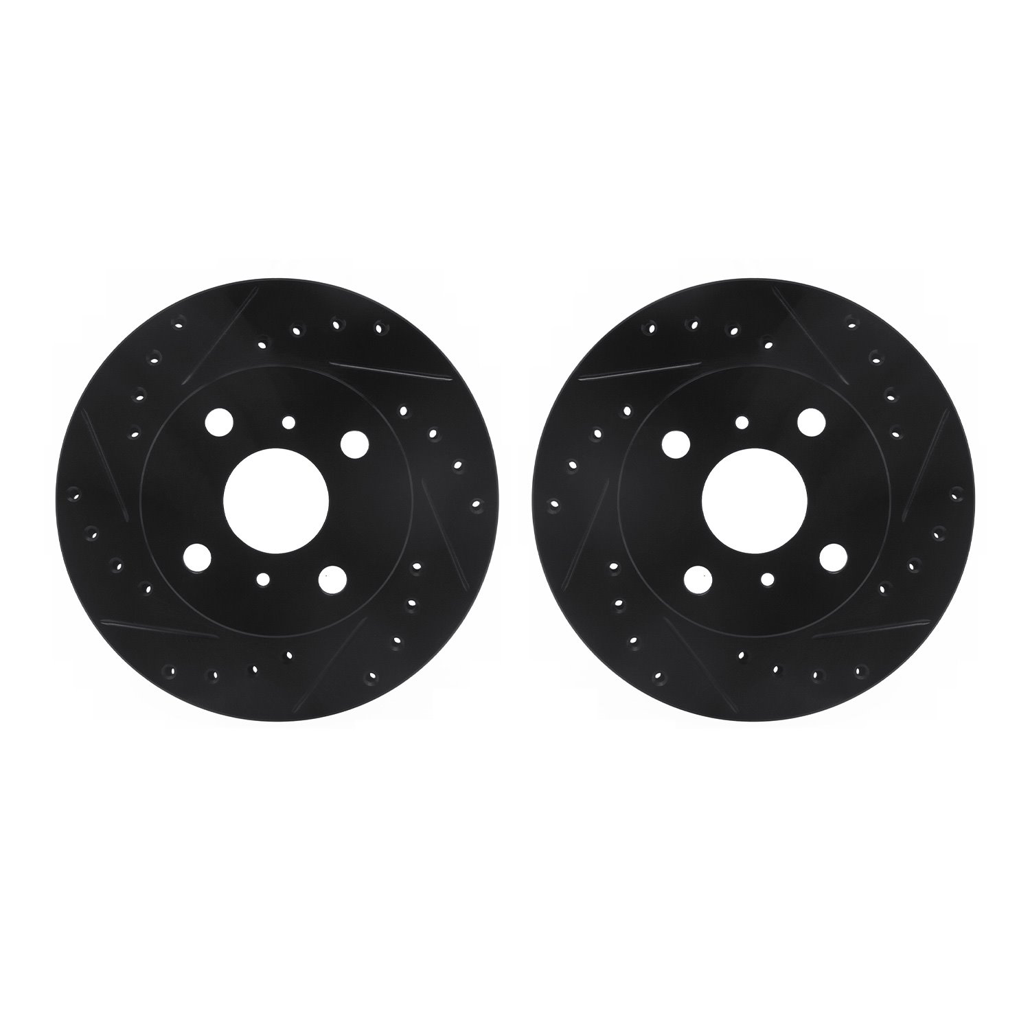 8002-76004 Drilled/Slotted Brake Rotors [Black], 1988-1992 Multiple Makes/Models, Position: Front