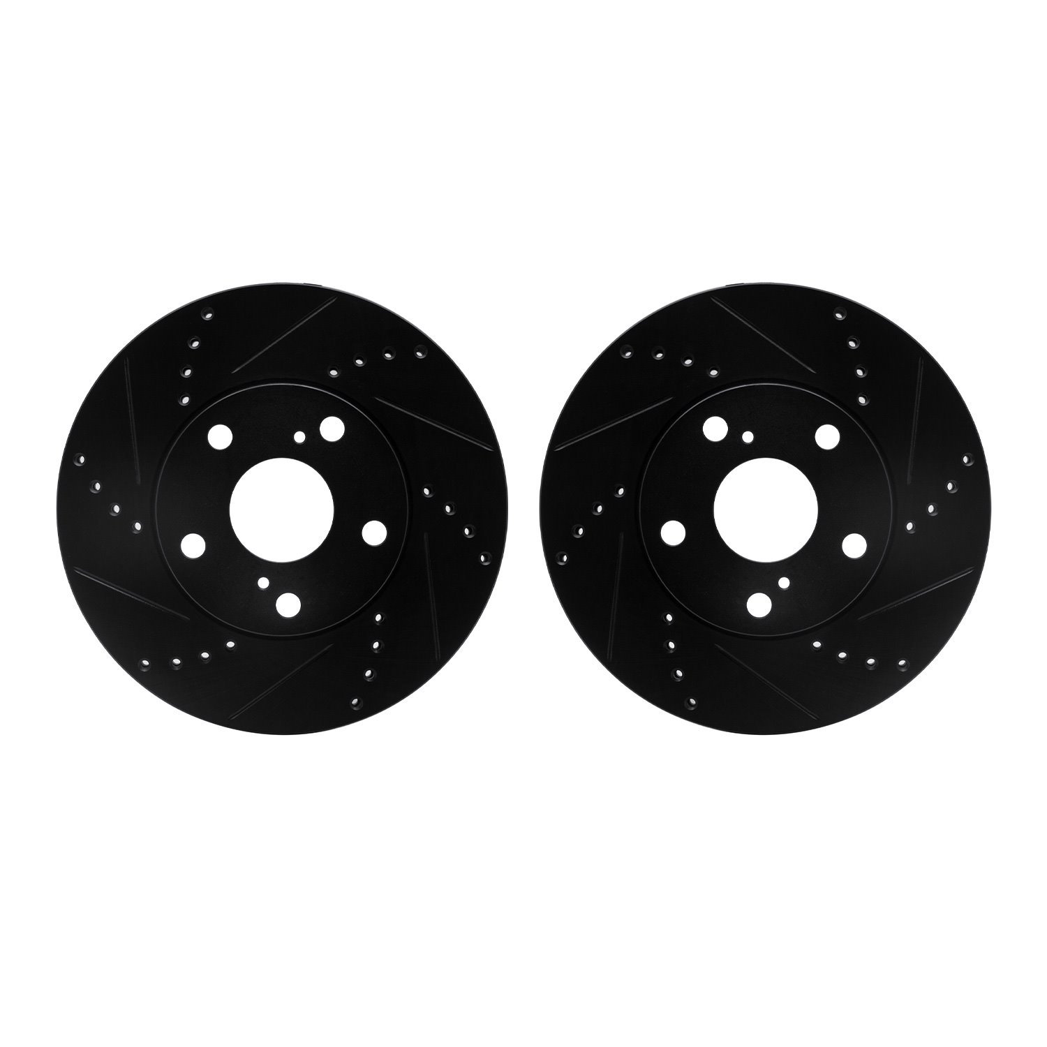 8002-76007 Drilled/Slotted Brake Rotors [Black], 1992-2006 Lexus/Toyota/Scion, Position: Front