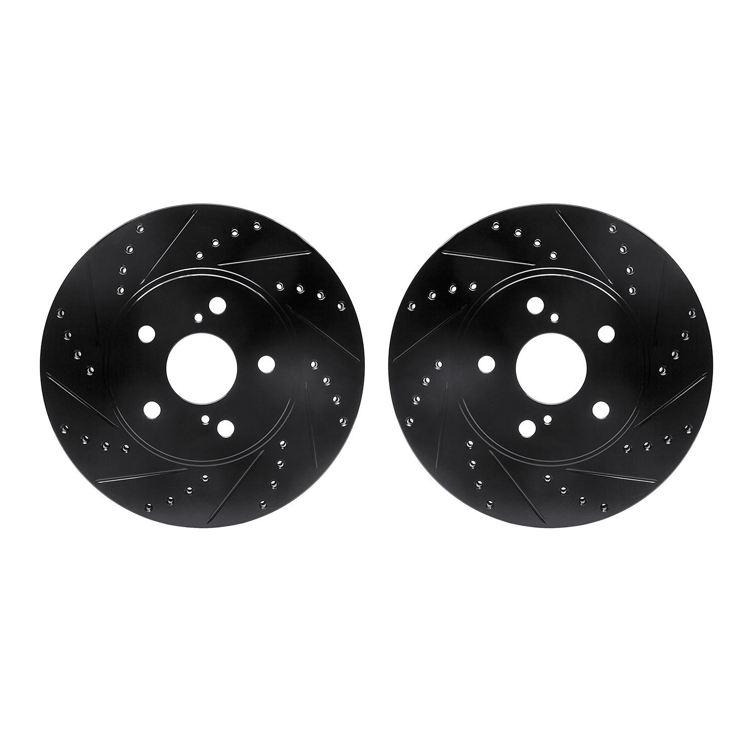 8002-76008 Drilled/Slotted Brake Rotors [Black], 2002-2015 Lexus/Toyota/Scion, Position: Front