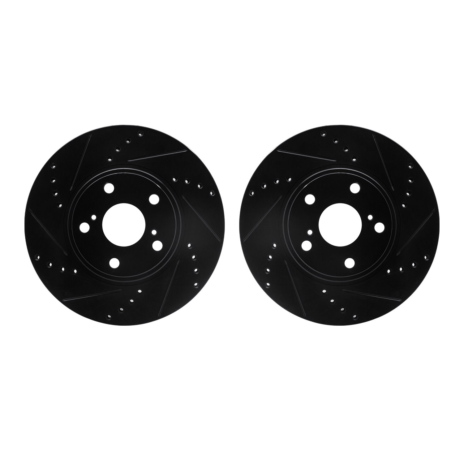 8002-76009 Drilled/Slotted Brake Rotors [Black], 1999-2007 Lexus/Toyota/Scion, Position: Front