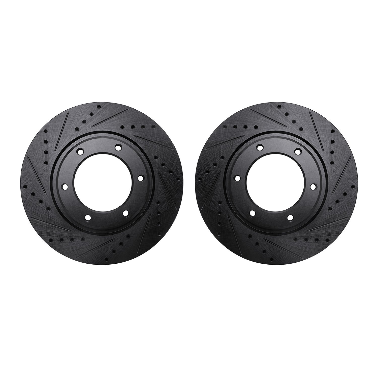 8002-76015 Drilled/Slotted Brake Rotors [Black], 1993-1997 Lexus/Toyota/Scion, Position: Front