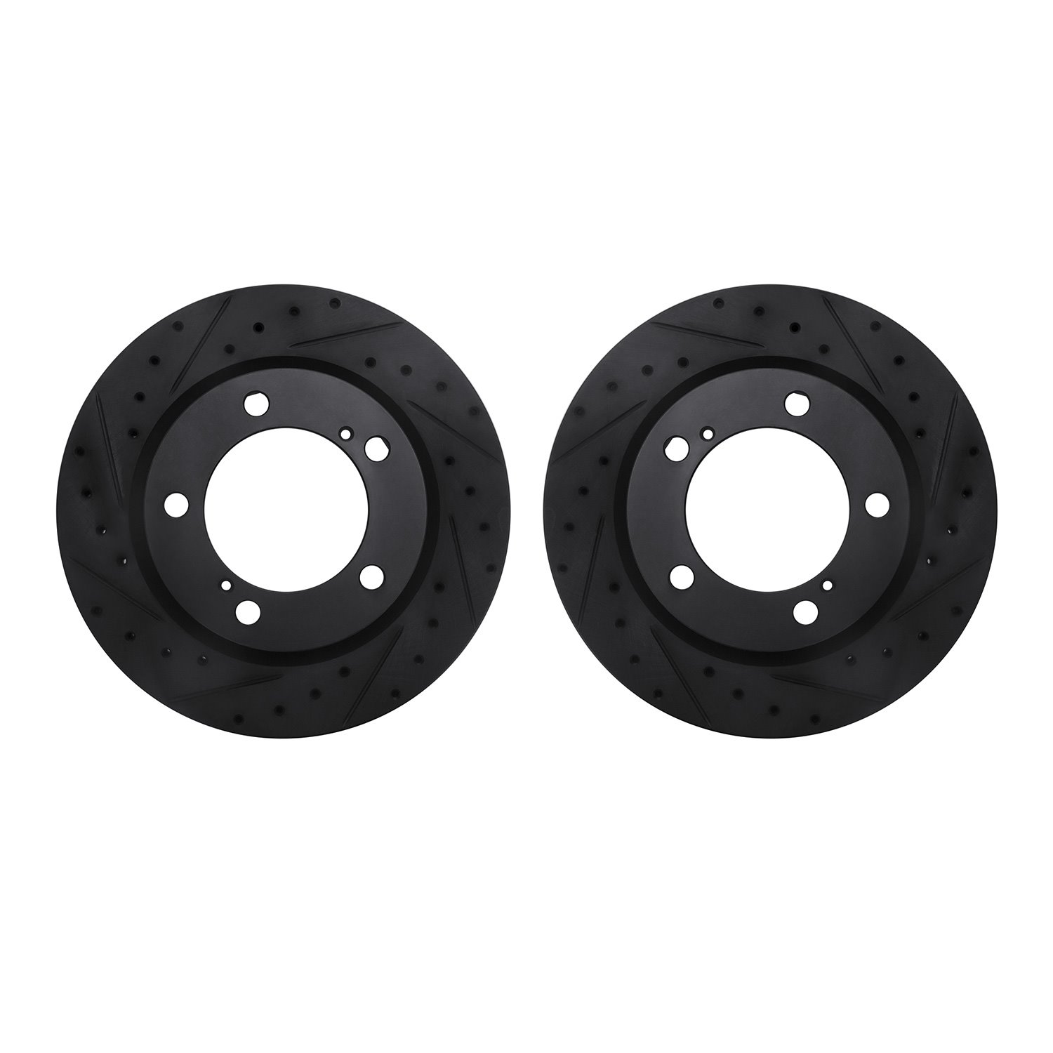 8002-76017 Drilled/Slotted Brake Rotors [Black], 2008-2021 Lexus/Toyota/Scion, Position: Front