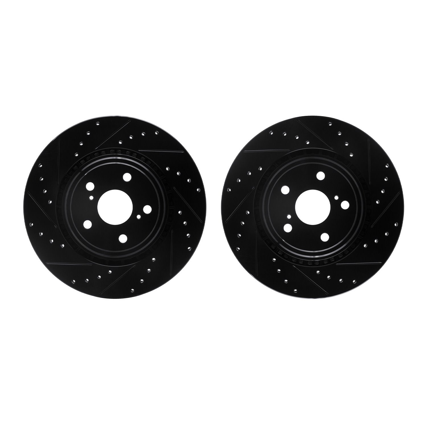 8002-76019 Drilled/Slotted Brake Rotors [Black], 2008-2021 Lexus/Toyota/Scion, Position: Front
