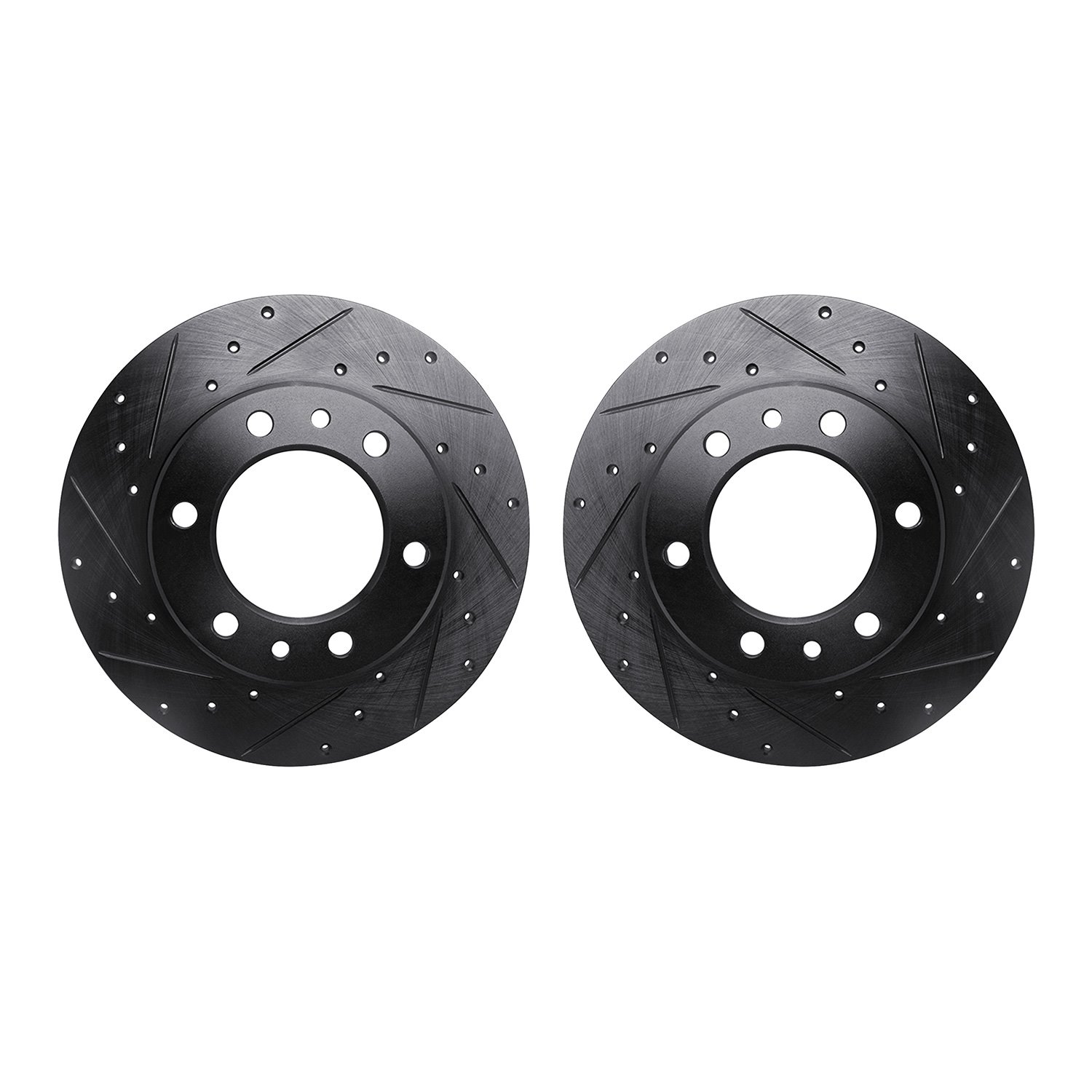 8002-76024 Drilled/Slotted Brake Rotors [Black], 1981-1985 Lexus/Toyota/Scion, Position: Front