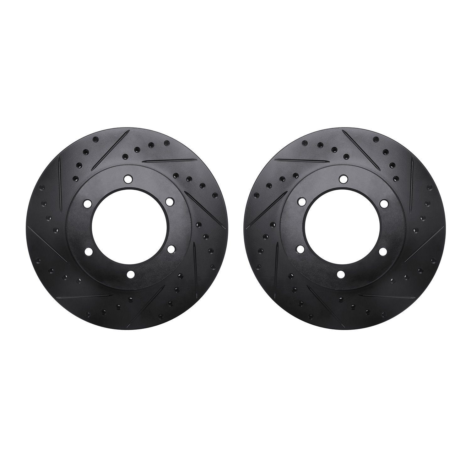 8002-76026 Drilled/Slotted Brake Rotors [Black], 1991-1998 Lexus/Toyota/Scion, Position: Front