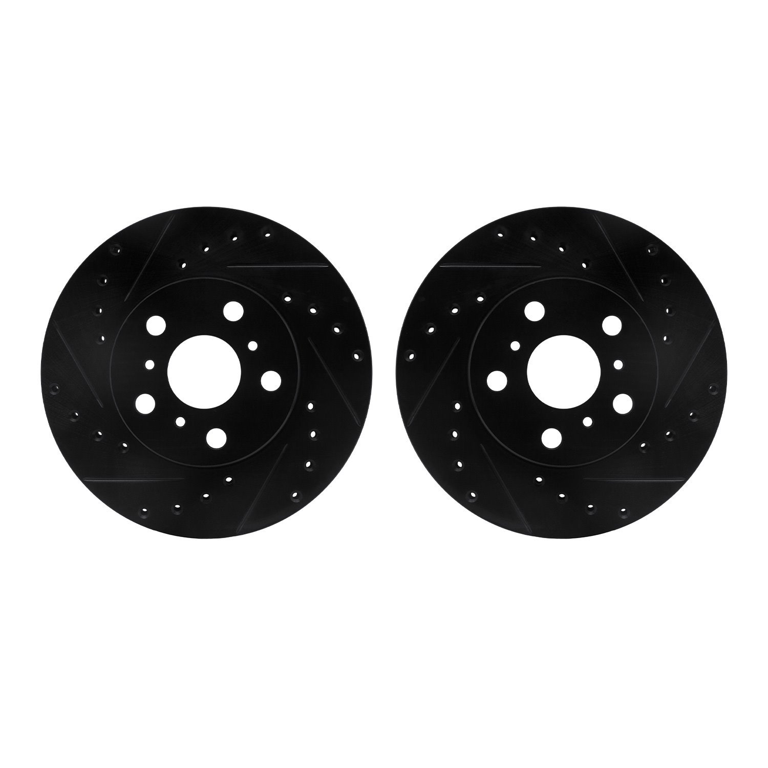 8002-76032 Drilled/Slotted Brake Rotors [Black], 1987-1991 Lexus/Toyota/Scion, Position: Front