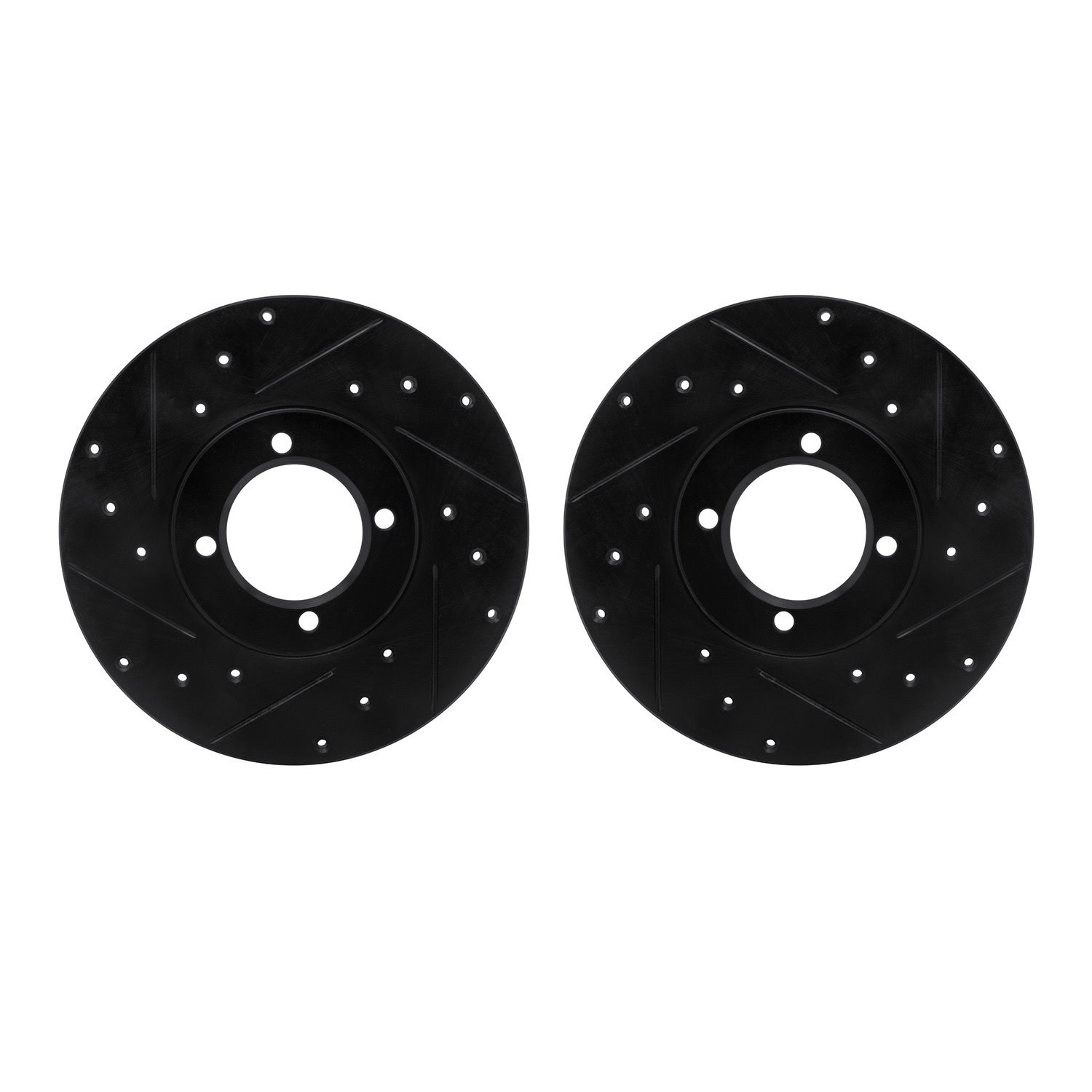 8002-76035 Drilled/Slotted Brake Rotors [Black], 1976-1981 Lexus/Toyota/Scion, Position: Front