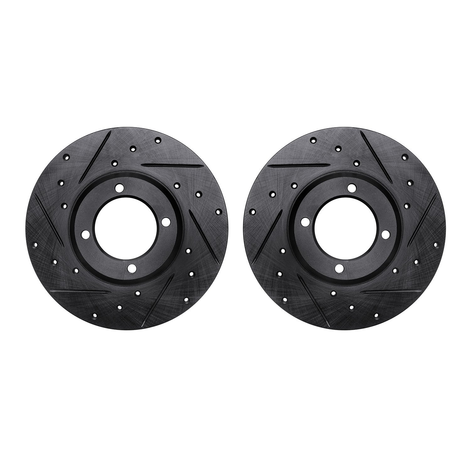 8002-76036 Drilled/Slotted Brake Rotors [Black], 1979-1981 Lexus/Toyota/Scion, Position: Front