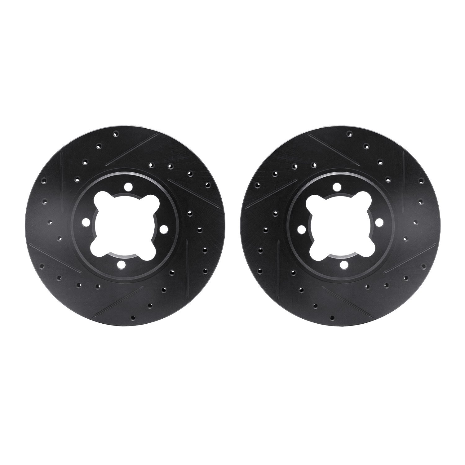 8002-76037 Drilled/Slotted Brake Rotors [Black], 1982-1985 Lexus/Toyota/Scion, Position: Front