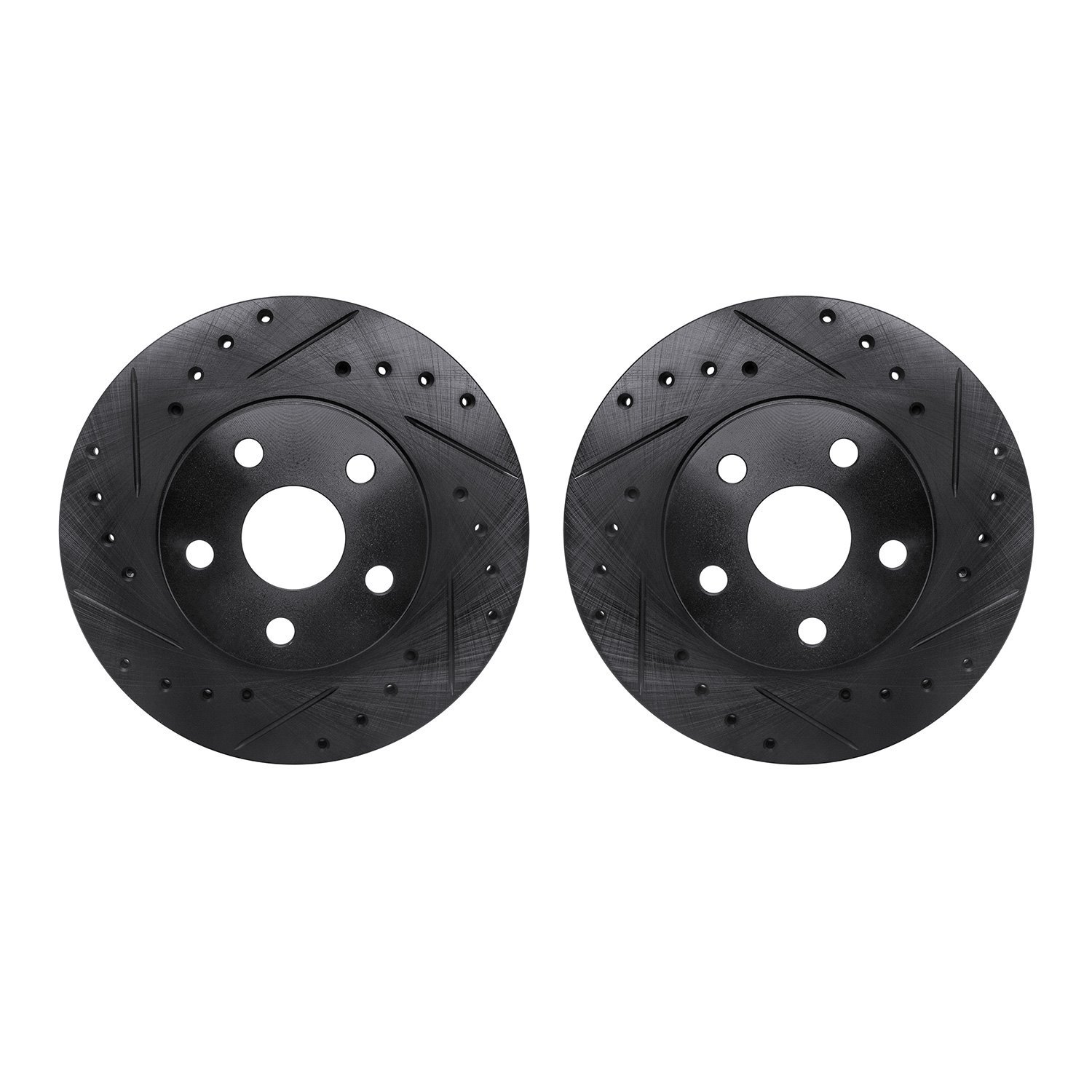 8002-76038 Drilled/Slotted Brake Rotors [Black], 1986-1989 Lexus/Toyota/Scion, Position: Front