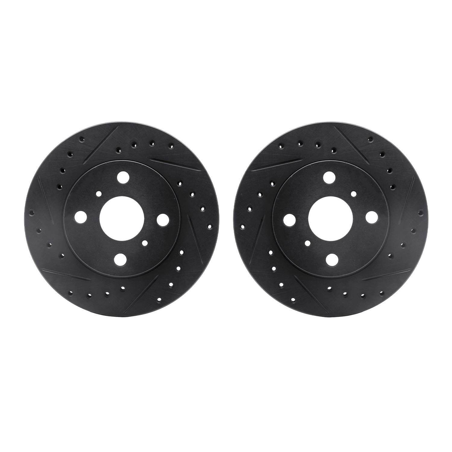 8002-76039 Drilled/Slotted Brake Rotors [Black], 1986-1989 Lexus/Toyota/Scion, Position: Front
