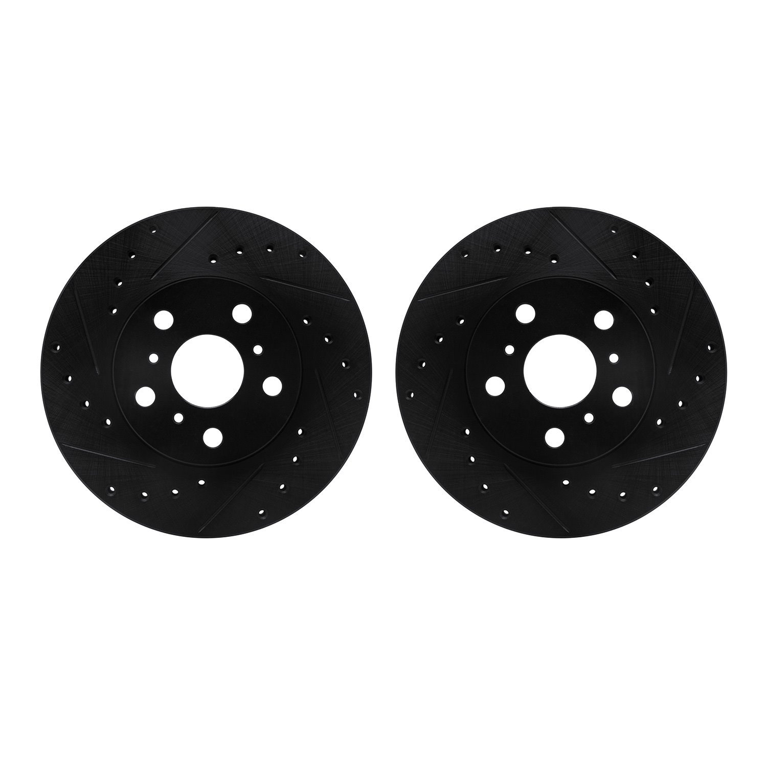 8002-76040 Drilled/Slotted Brake Rotors [Black], 1988-1993 Lexus/Toyota/Scion, Position: Front