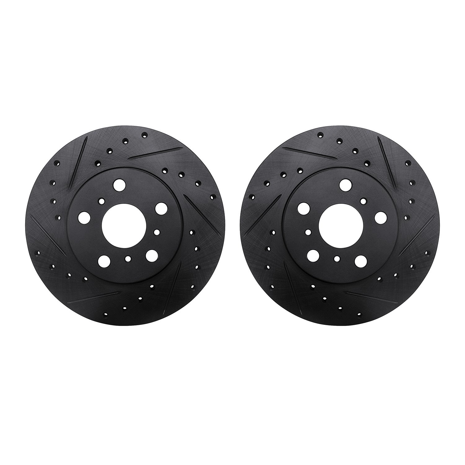 8002-76042 Drilled/Slotted Brake Rotors [Black], 1990-1991 Lexus/Toyota/Scion, Position: Front