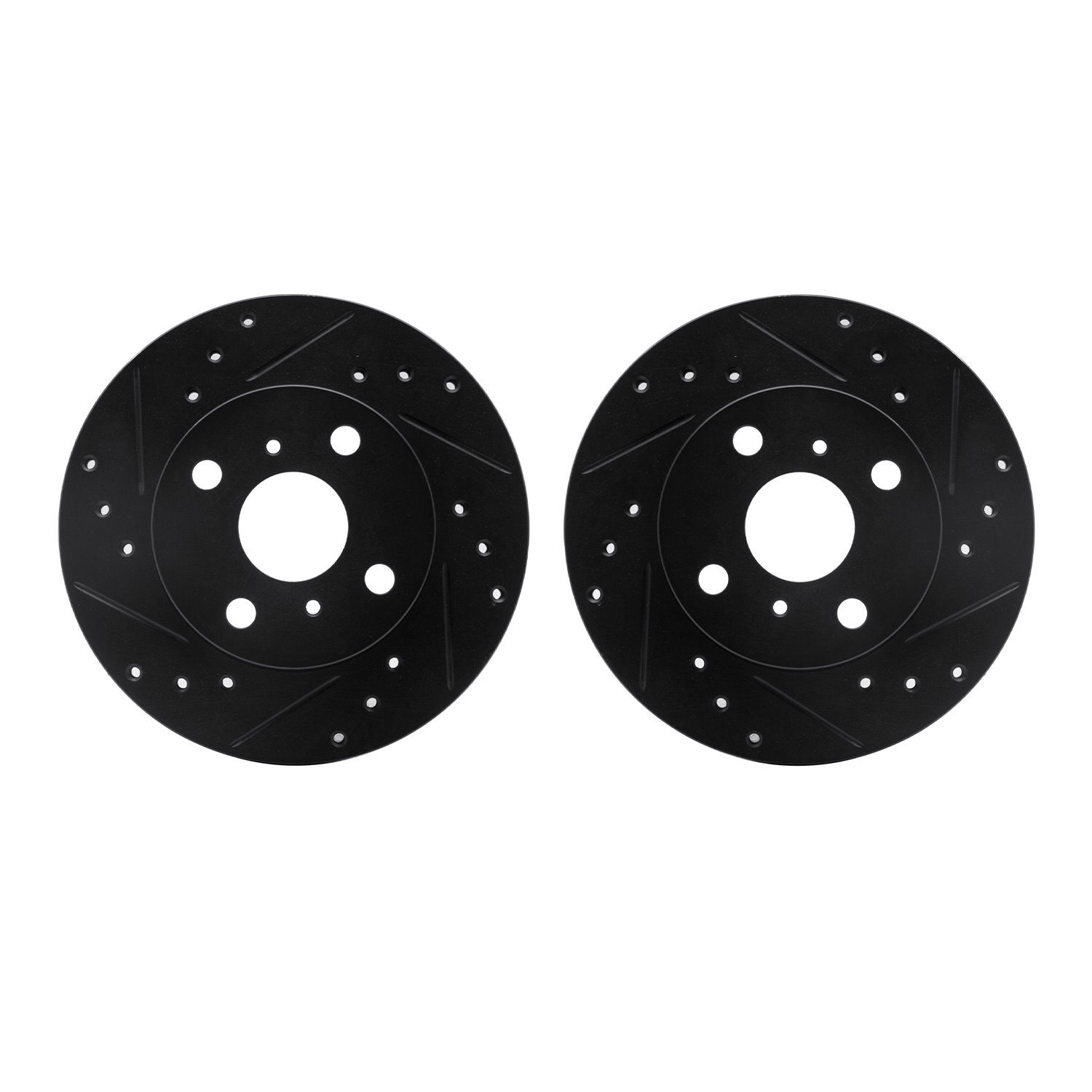 8002-76043 Drilled/Slotted Brake Rotors [Black], 1990-1991 Lexus/Toyota/Scion, Position: Front