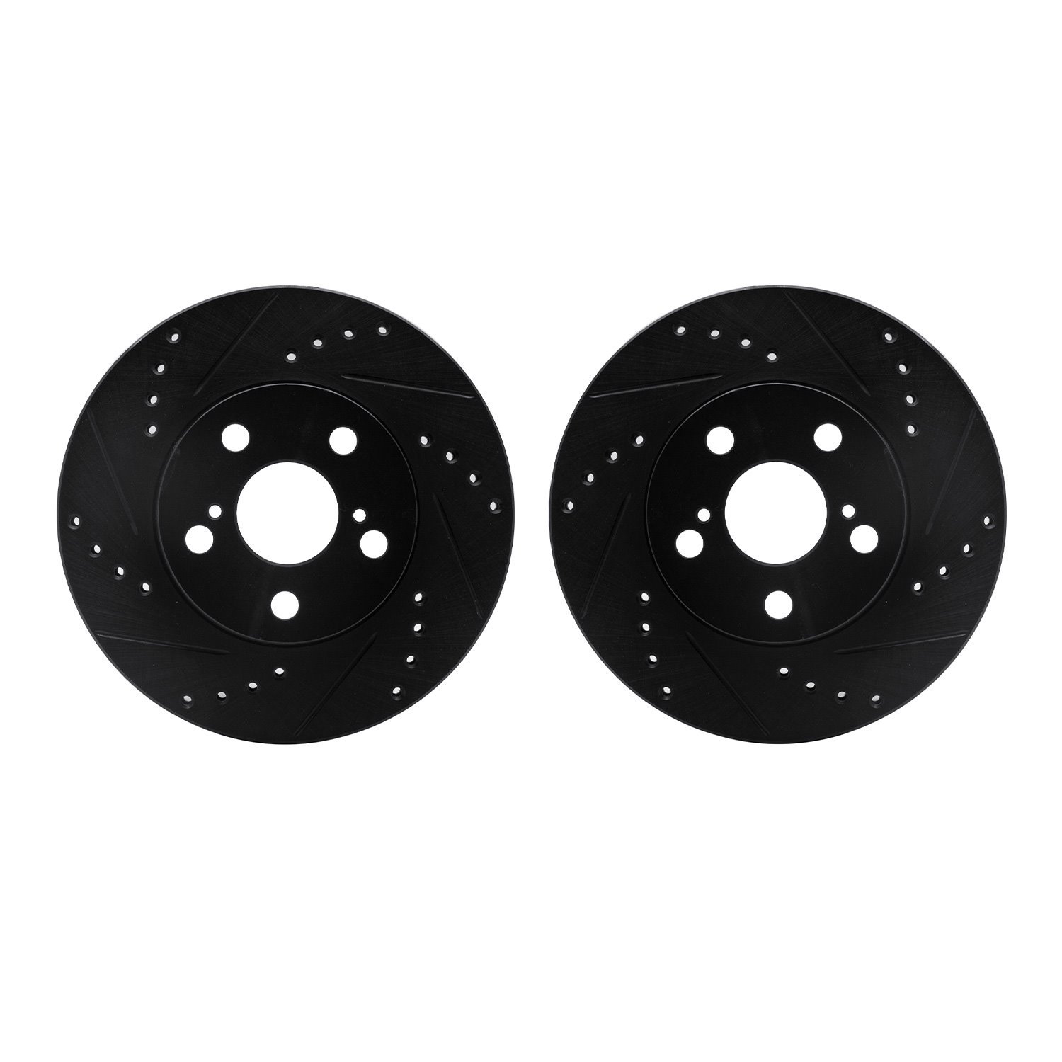 8002-76045 Drilled/Slotted Brake Rotors [Black], 1994-2000 Lexus/Toyota/Scion, Position: Front