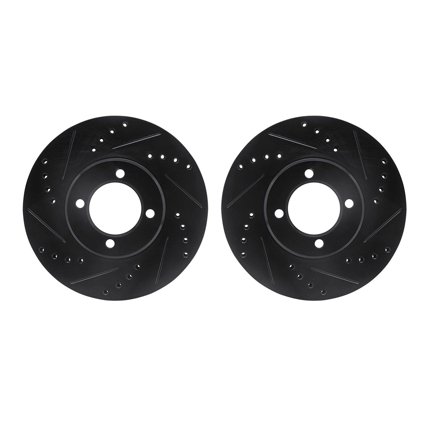 8002-76050 Drilled/Slotted Brake Rotors [Black], 1984-1987 Lexus/Toyota/Scion, Position: Front