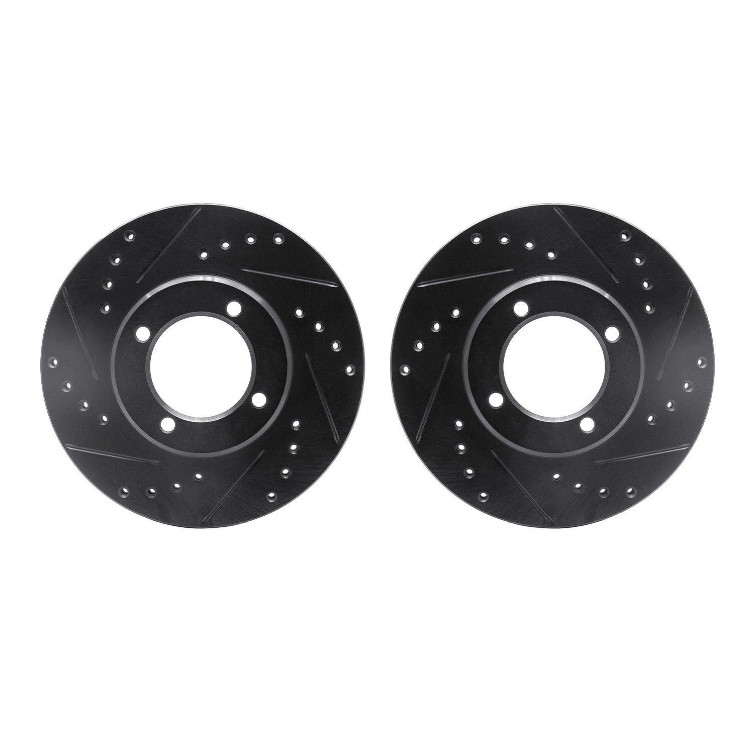 8002-76058 Drilled/Slotted Brake Rotors [Black], 1984-1987 Lexus/Toyota/Scion, Position: Front
