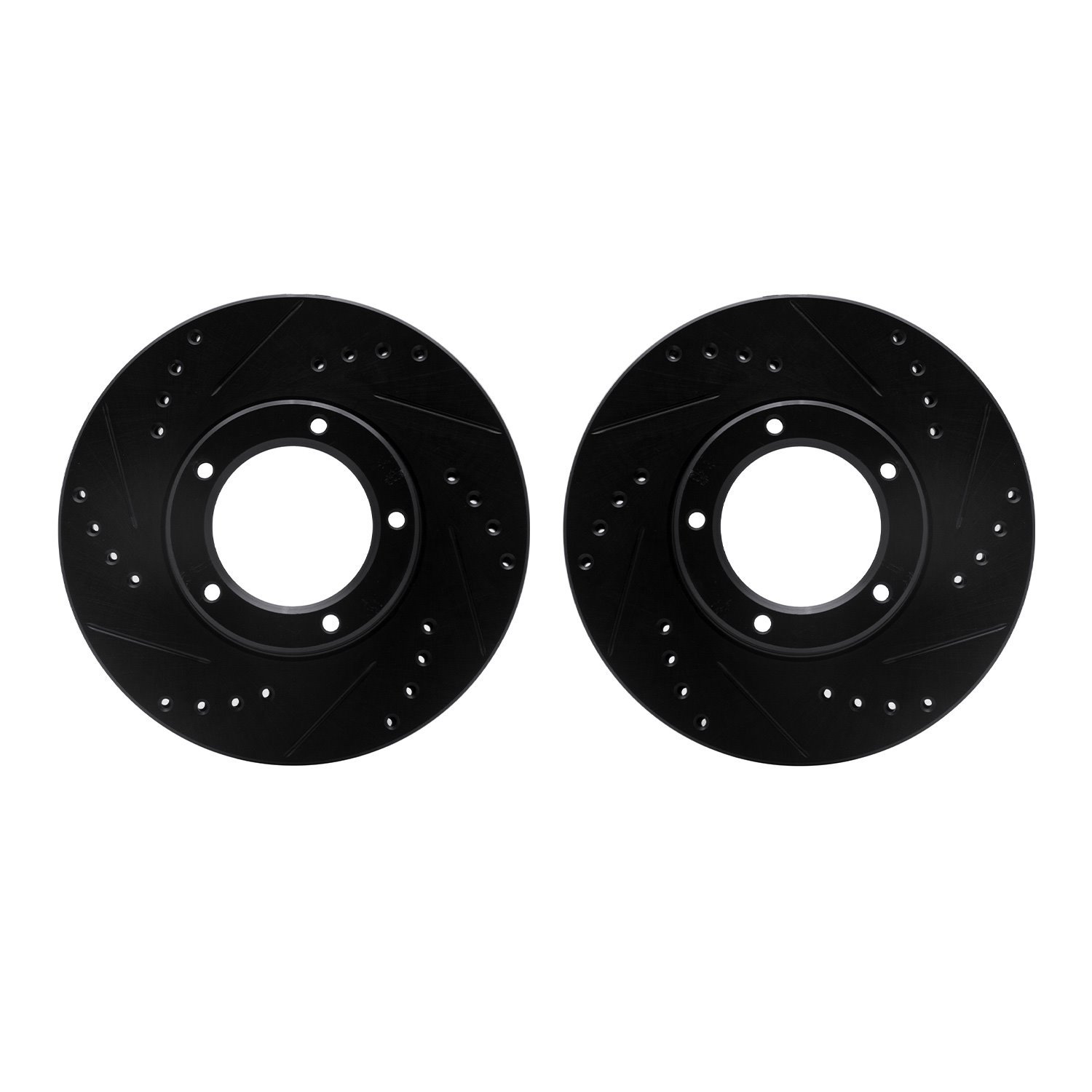 8002-76064 Drilled/Slotted Brake Rotors [Black], 1989-2008 Lexus/Toyota/Scion, Position: Front