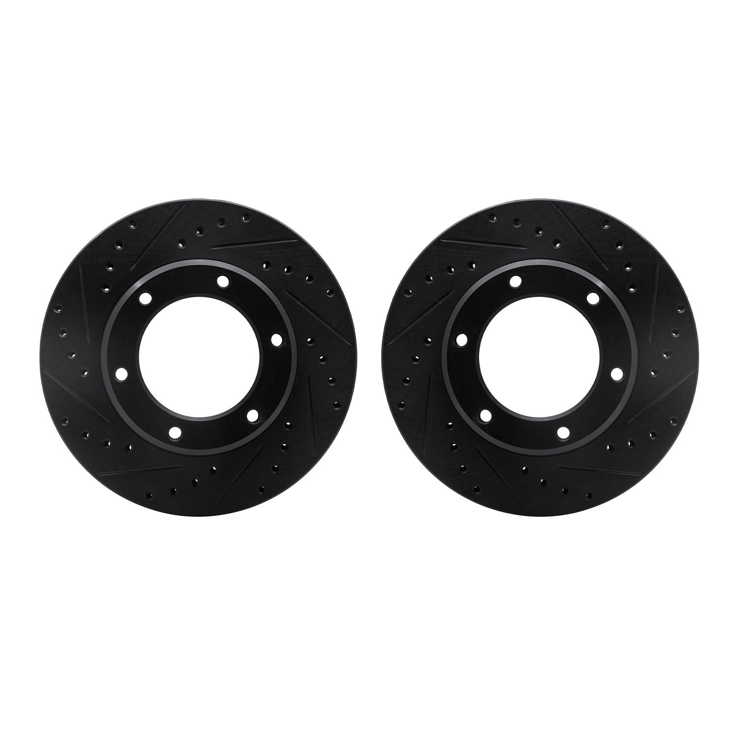 8002-76067 Drilled/Slotted Brake Rotors [Black], 1990-1992 Lexus/Toyota/Scion, Position: Front