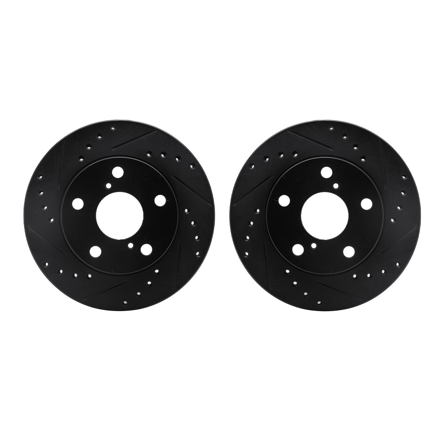 8002-76068 Drilled/Slotted Brake Rotors [Black], 1991-1995 Lexus/Toyota/Scion, Position: Front