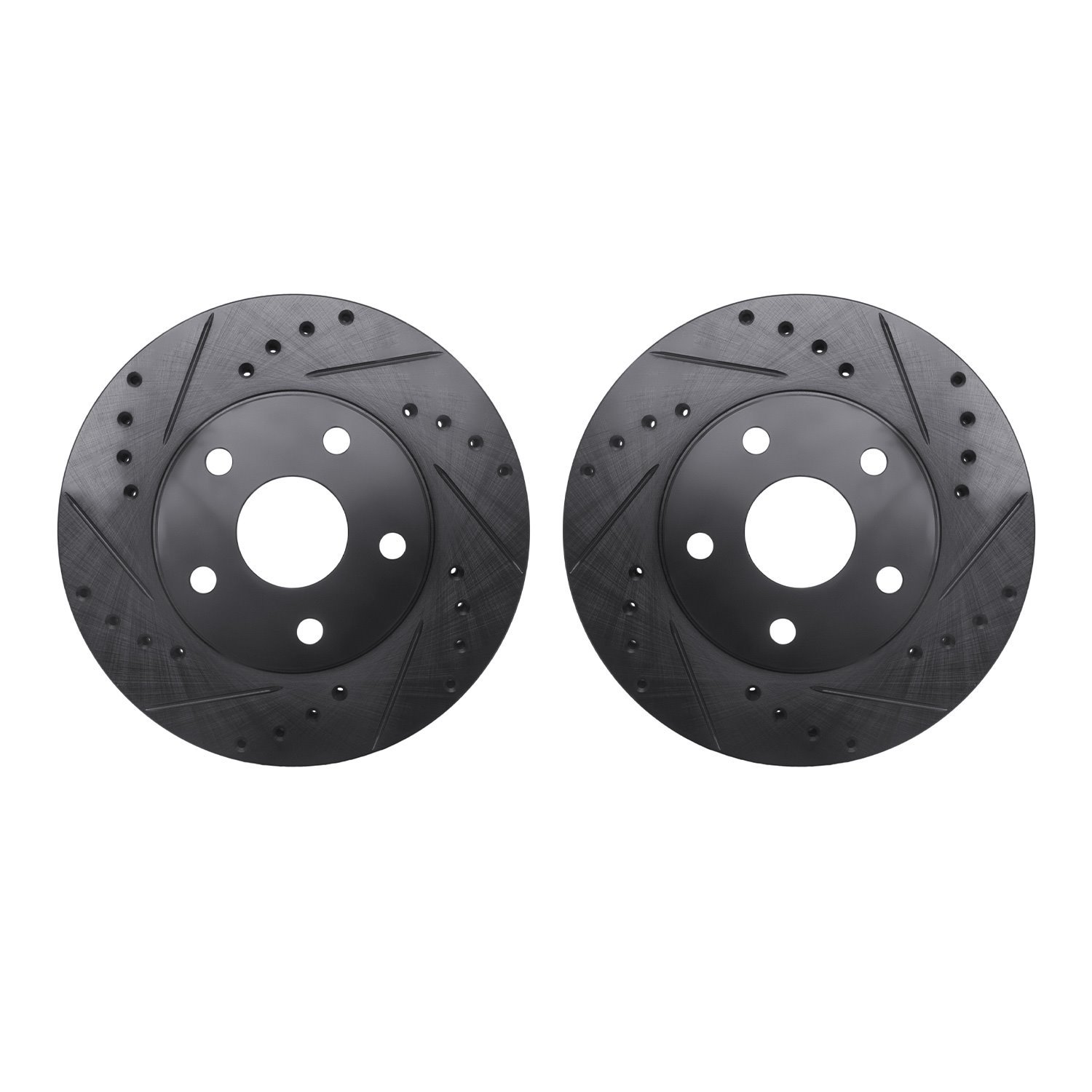 8002-76069 Drilled/Slotted Brake Rotors [Black], 1992-1995 Lexus/Toyota/Scion, Position: Front