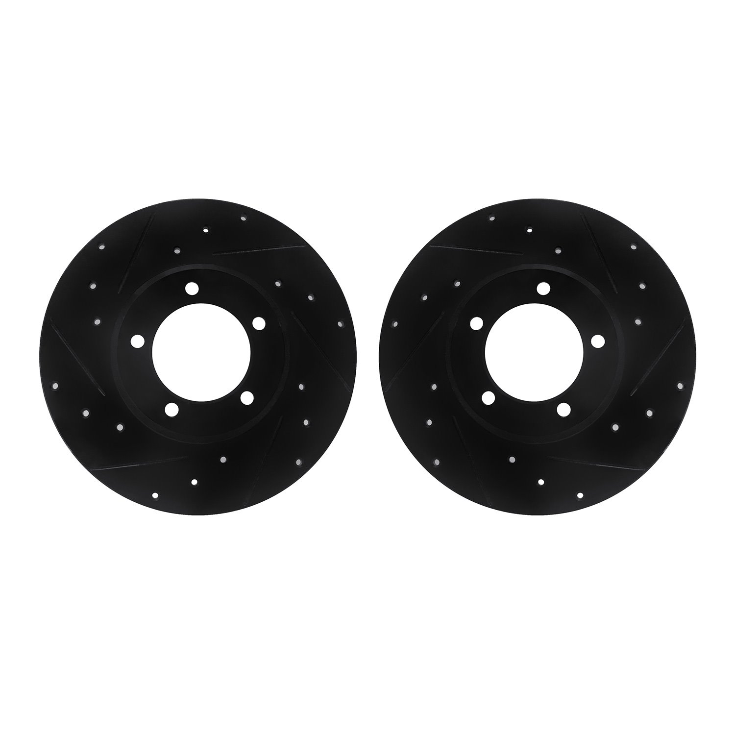 8002-76072 Drilled/Slotted Brake Rotors [Black], 1975-1983 Lexus/Toyota/Scion, Position: Front